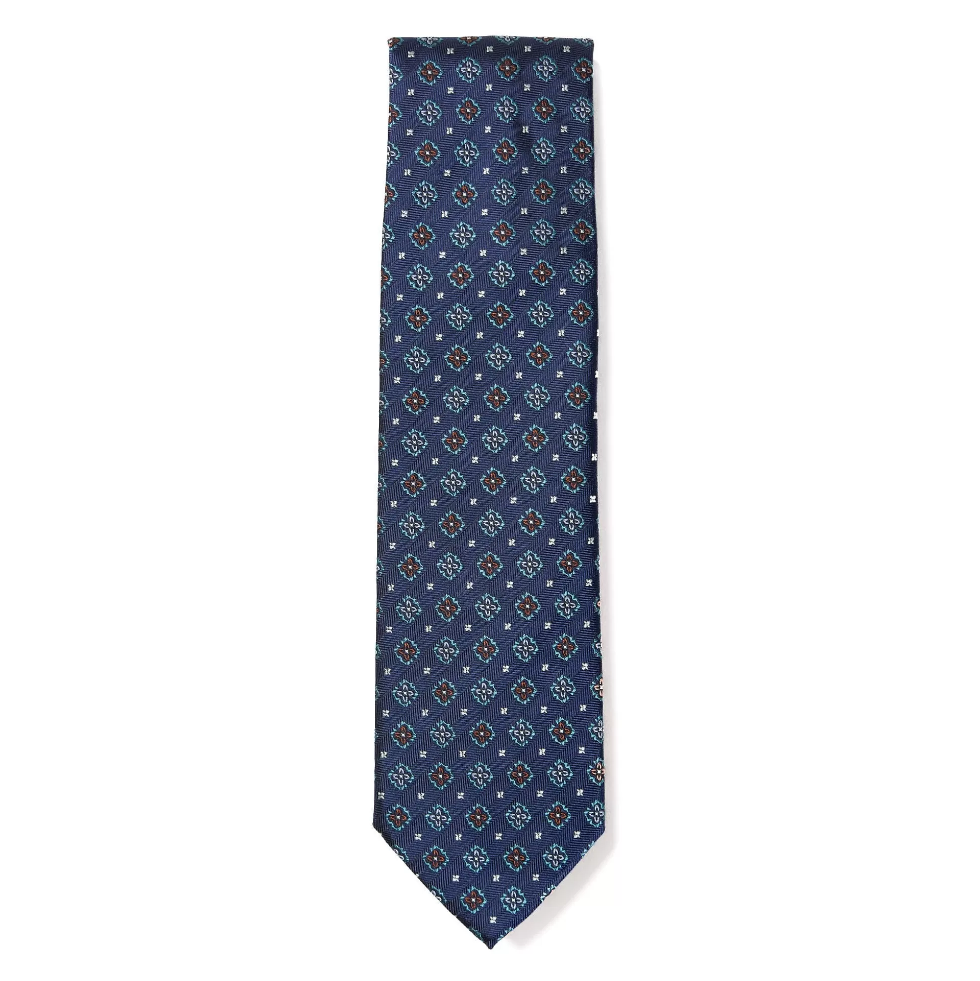 Online Henry Bucks HENRY SARTORIAL X CANTINI Woven Silk Tie NAVY/TEAL