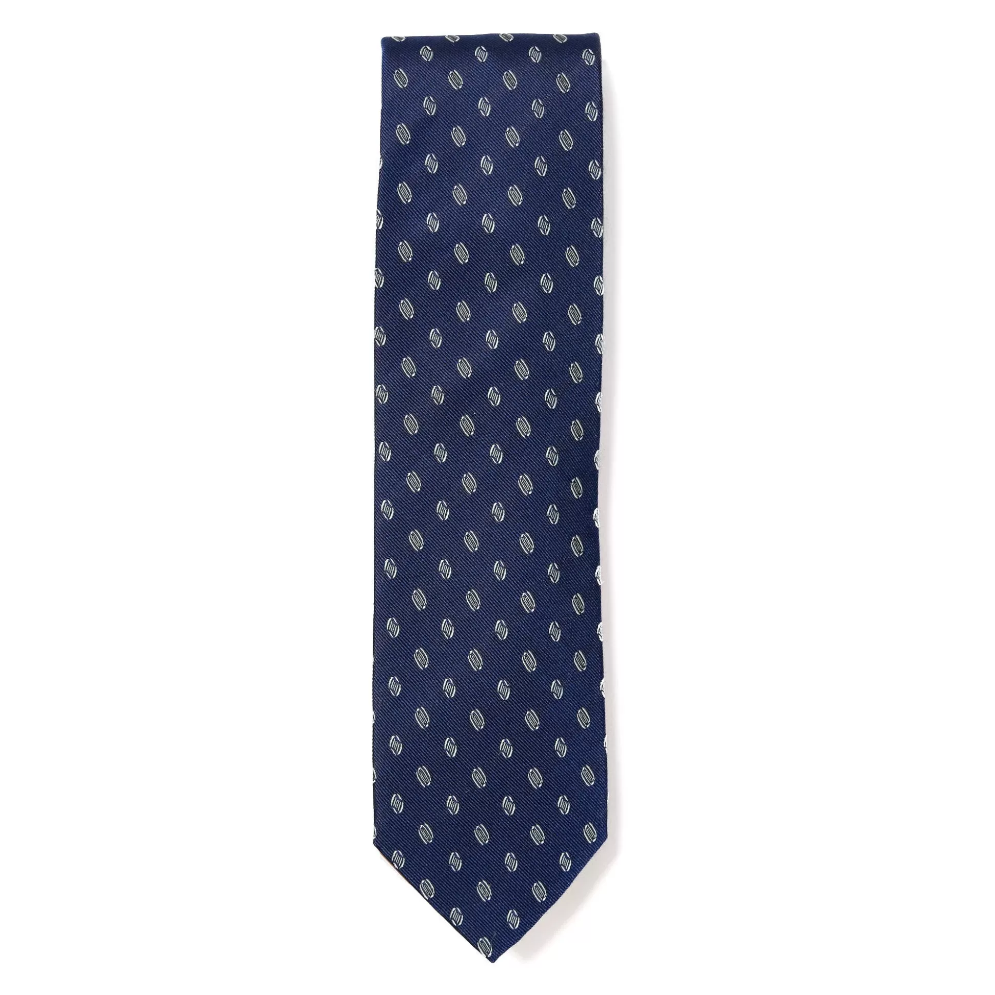 Fashion Henry Bucks HENRY SARTORIAL X CANTINI Woven Silk Tie NAVY/WHITE