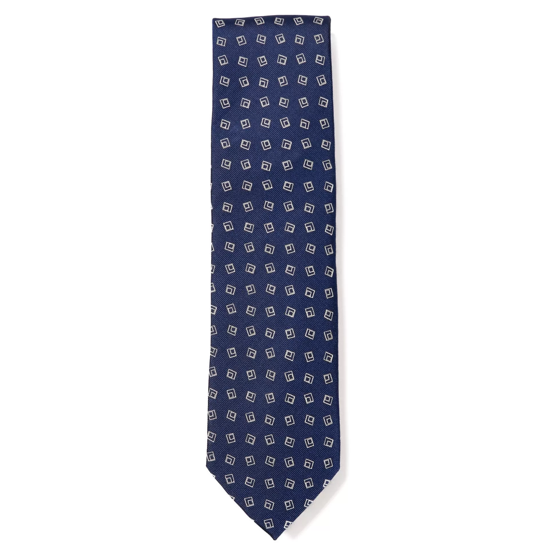 Best Sale Henry Bucks HENRY SARTORIAL X CANTINI Woven Silk Tie NAVY/WHITE