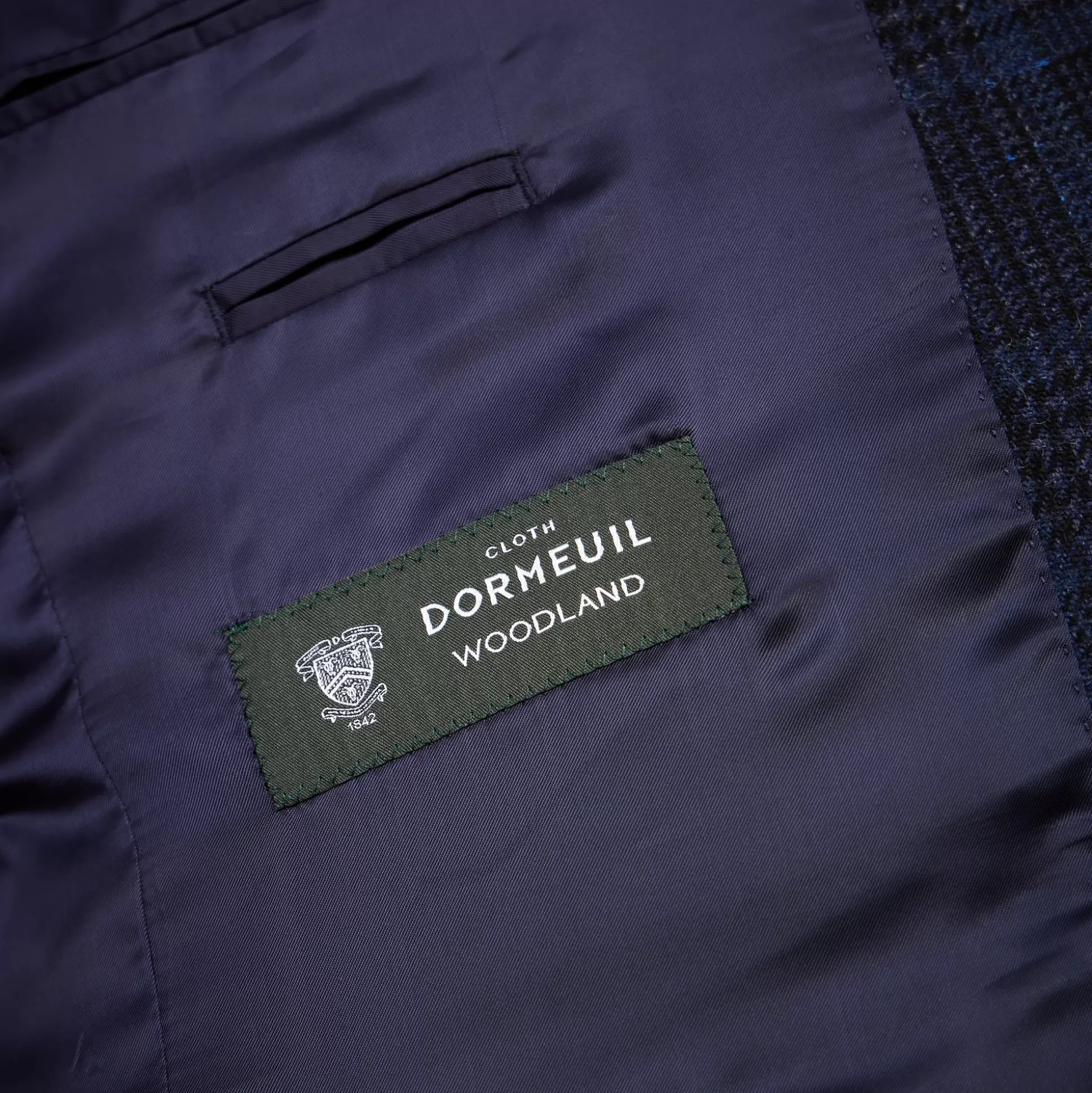 Flash Sale Henry Bucks HENRY SARTORIAL X DORMEUIL Dun Full Canvas Check Blazer NAVY/SKY REG