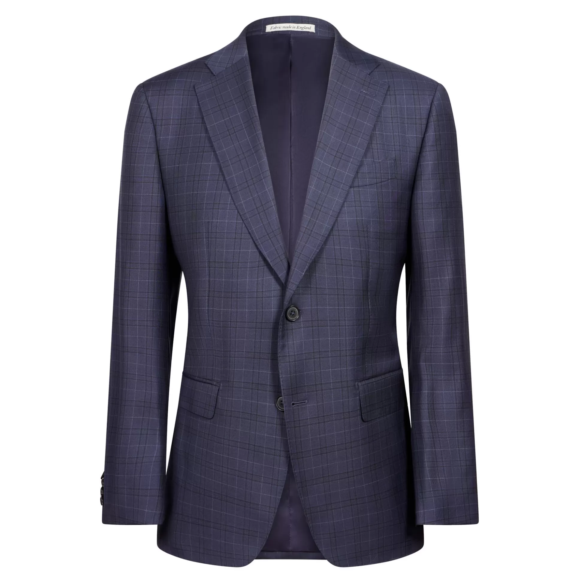 Clearance Henry Bucks HENRY SARTORIAL X DORMEUIL Dun Full Canvas Check Suit NAVY SKY REG