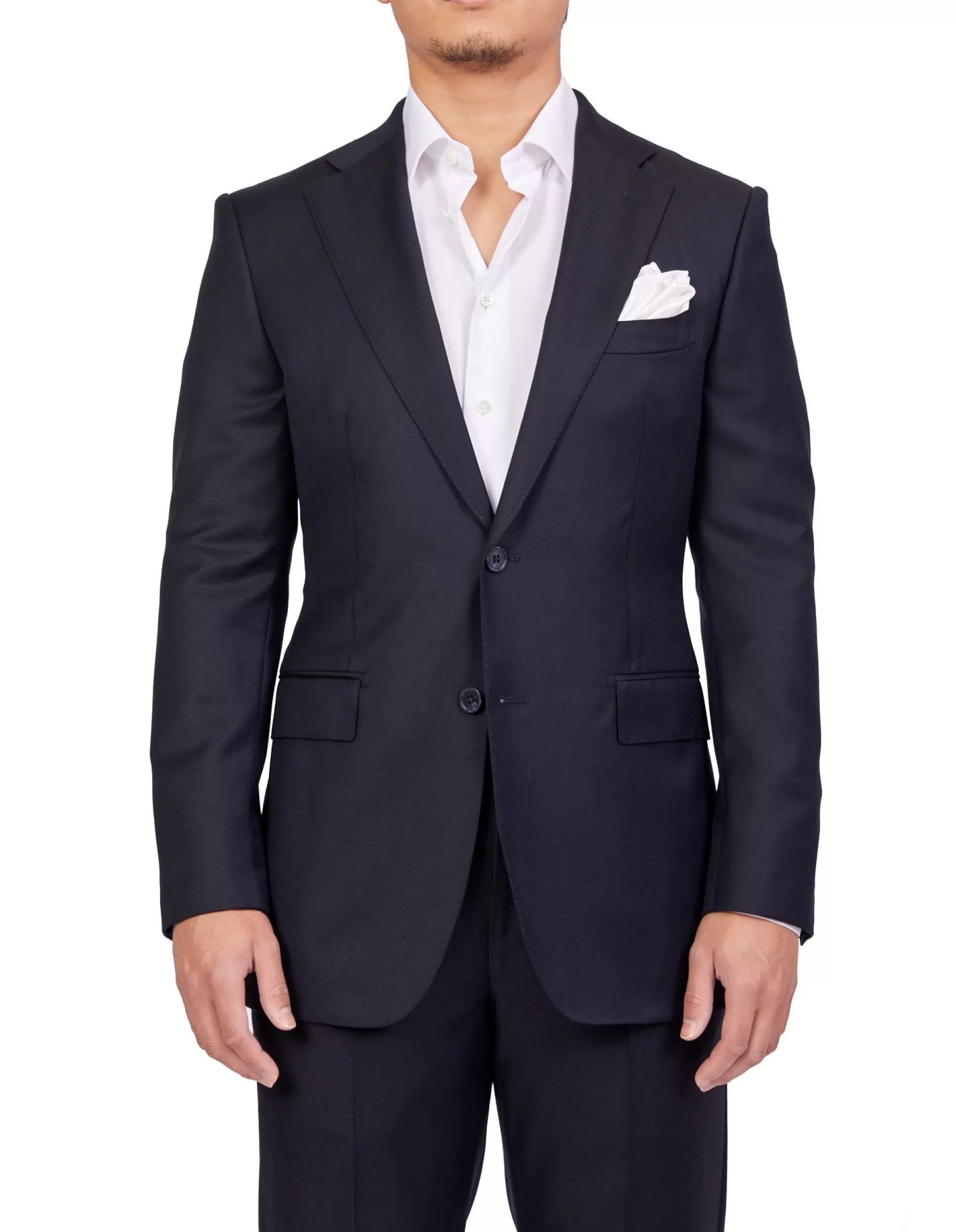 Fashion Henry Bucks HENRY SARTORIAL X DORMEUIL Full Canvas Plain Suit NAVY LG