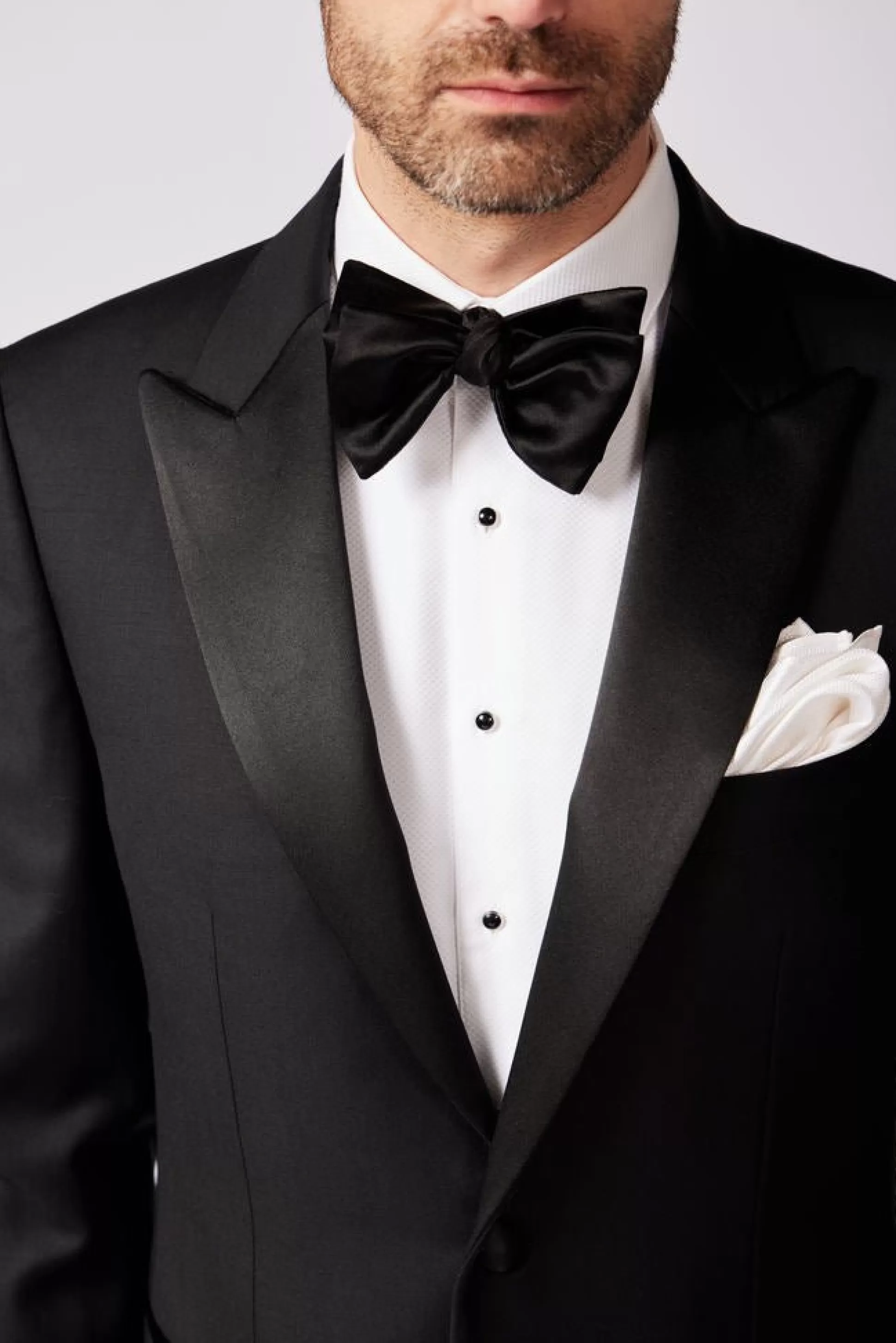 Discount Henry Bucks HENRY SARTORIAL X DORMEUIL Peak Collar Dinner Suit BLACK LG