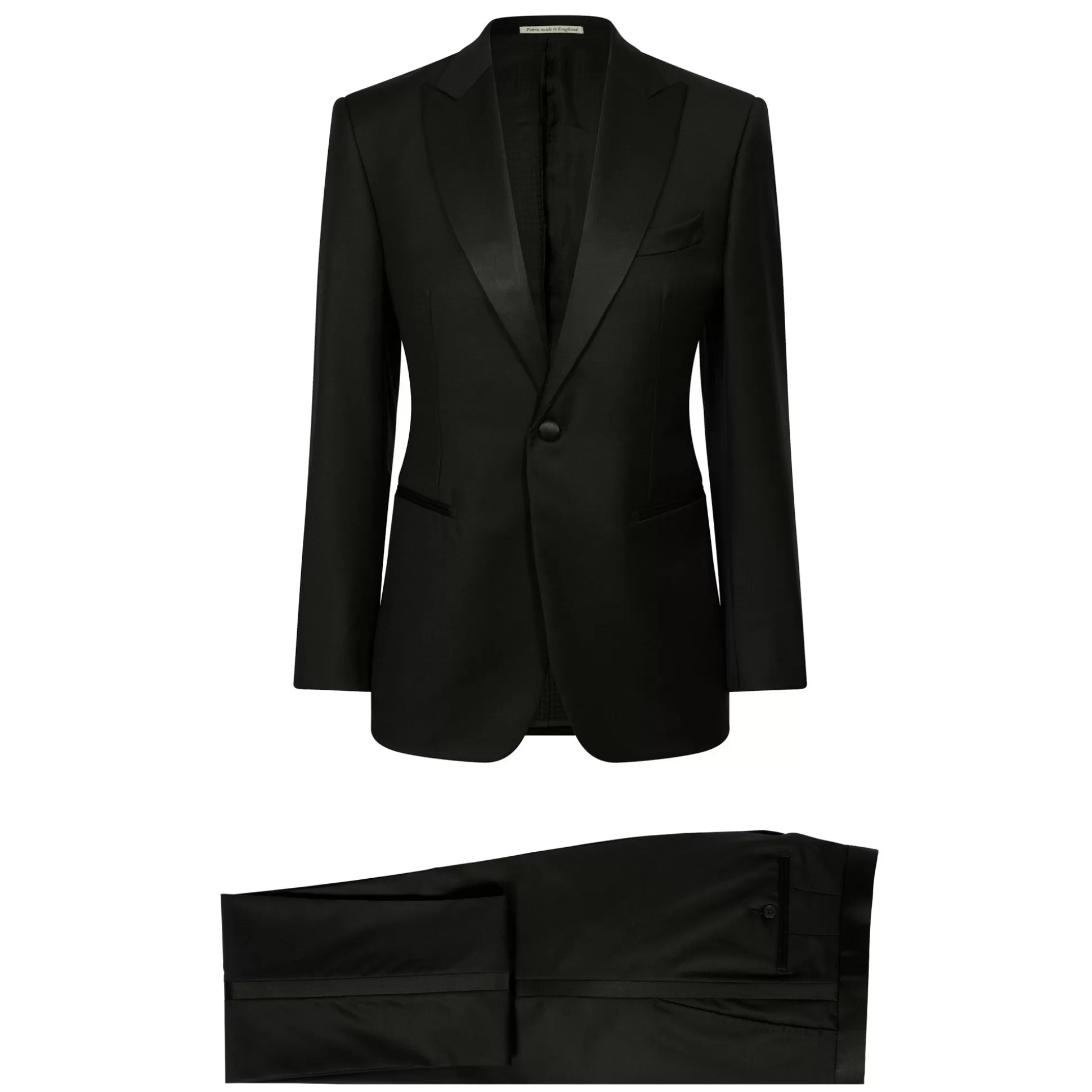Discount Henry Bucks HENRY SARTORIAL X DORMEUIL Peak Collar Dinner Suit BLACK LG