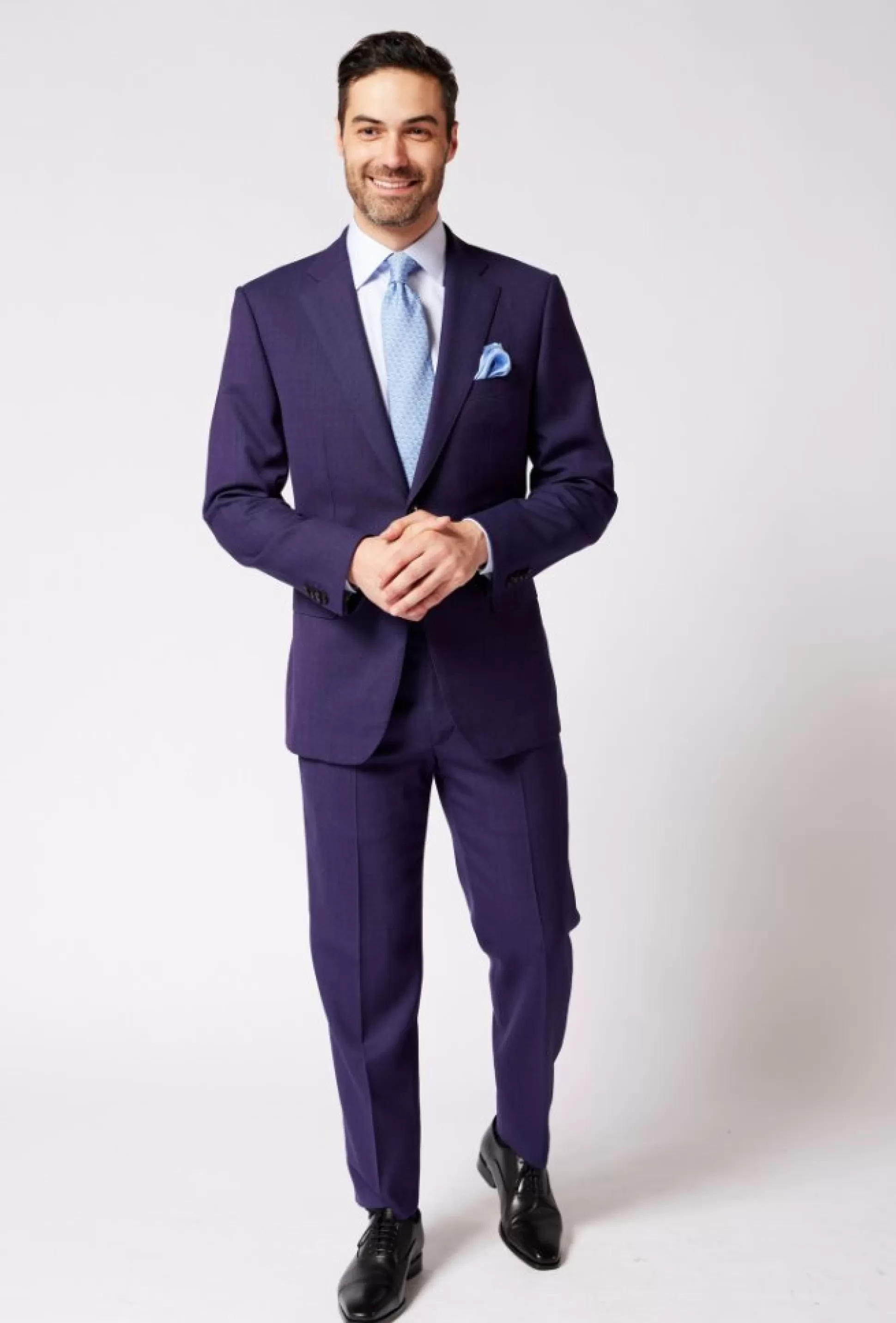 Fashion Henry Bucks Henry Sartorial X Dormeuil Suit BLUE PURPLE REG BLUE/PURPLE REG