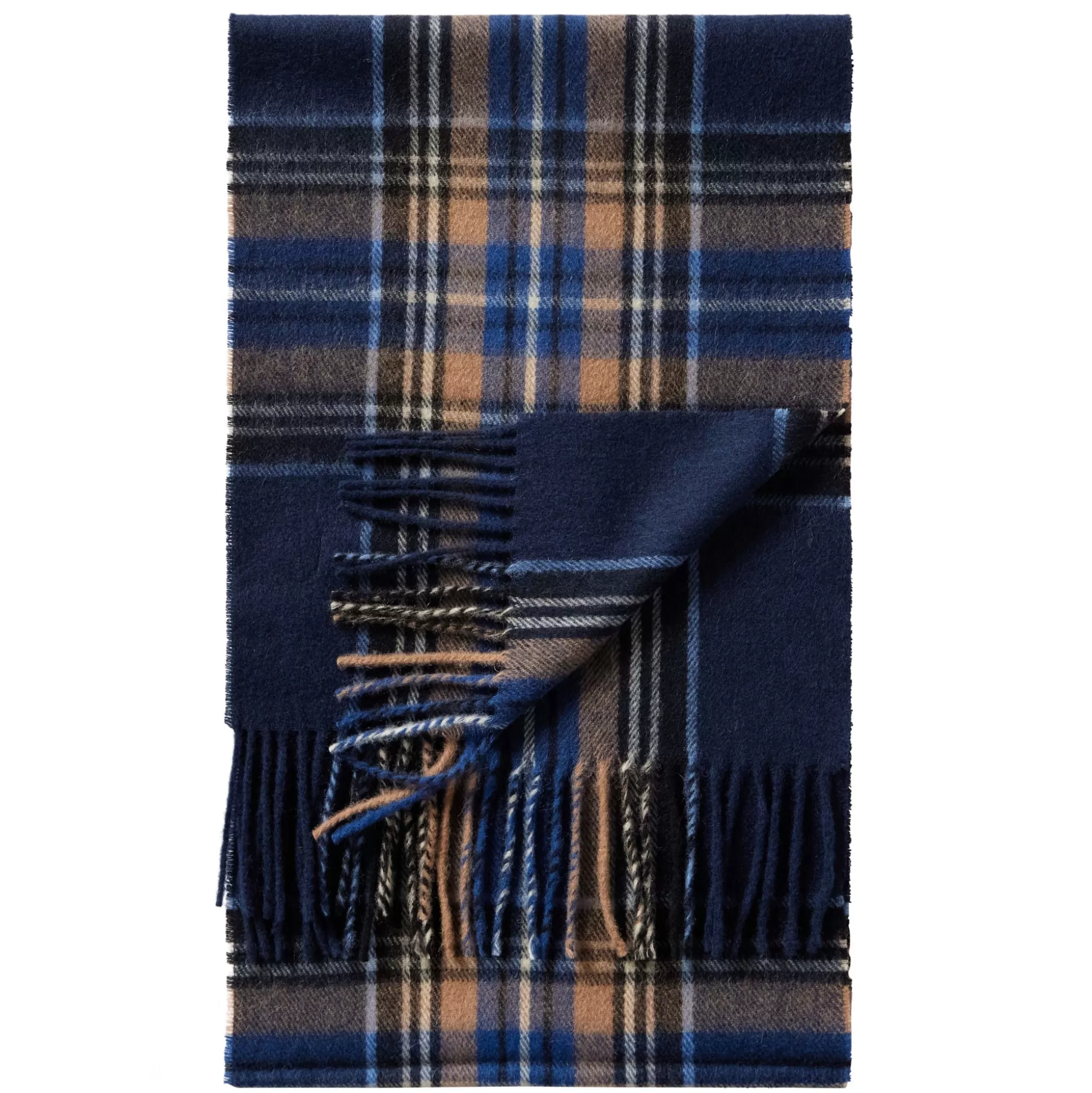 Store Henry Bucks HENRY SARTORIAL X HEMLEY Check Wool Scarf BLACK/BLUE/CREAM