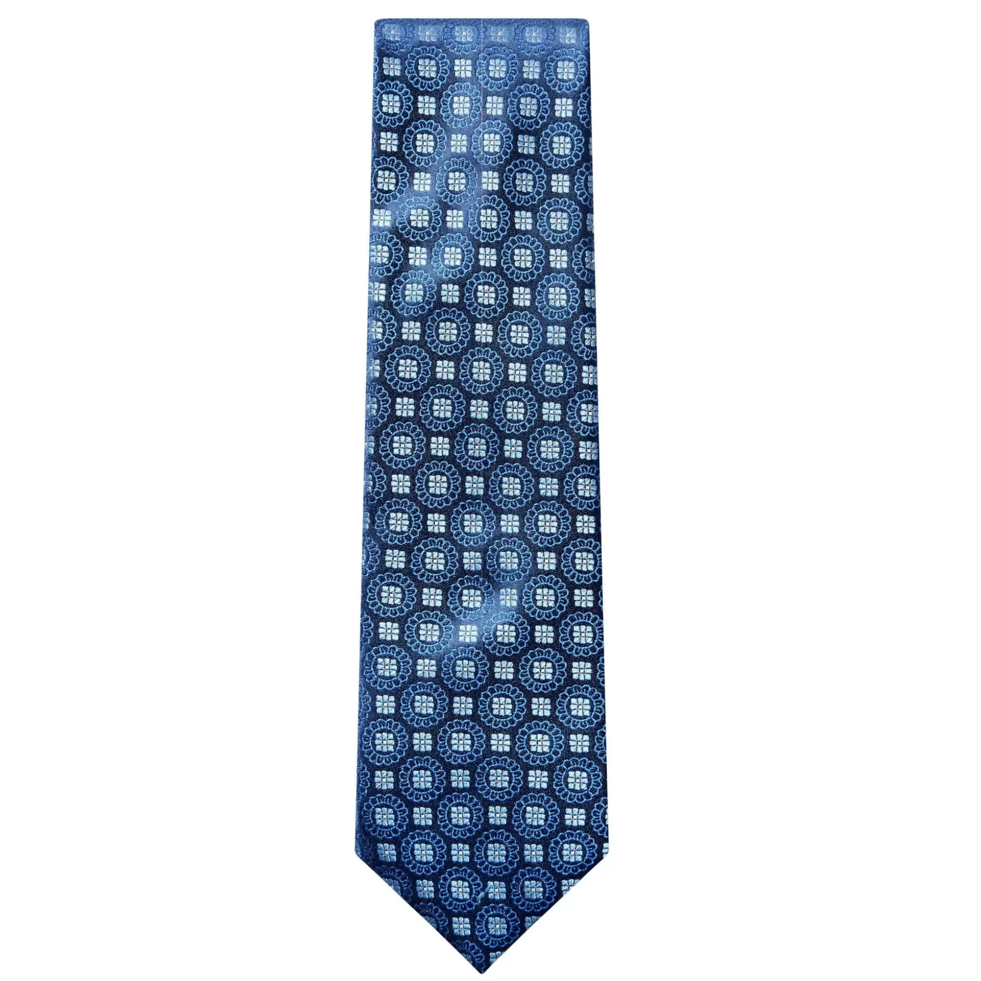 Clearance Henry Bucks HENRY SARTORIAL X HEMLEY Flower Silk Tie MEDIUM BLUE/NAVY/LIGHT BLUE MEDIUM BLUE/NAVY/LIGHTBLUE