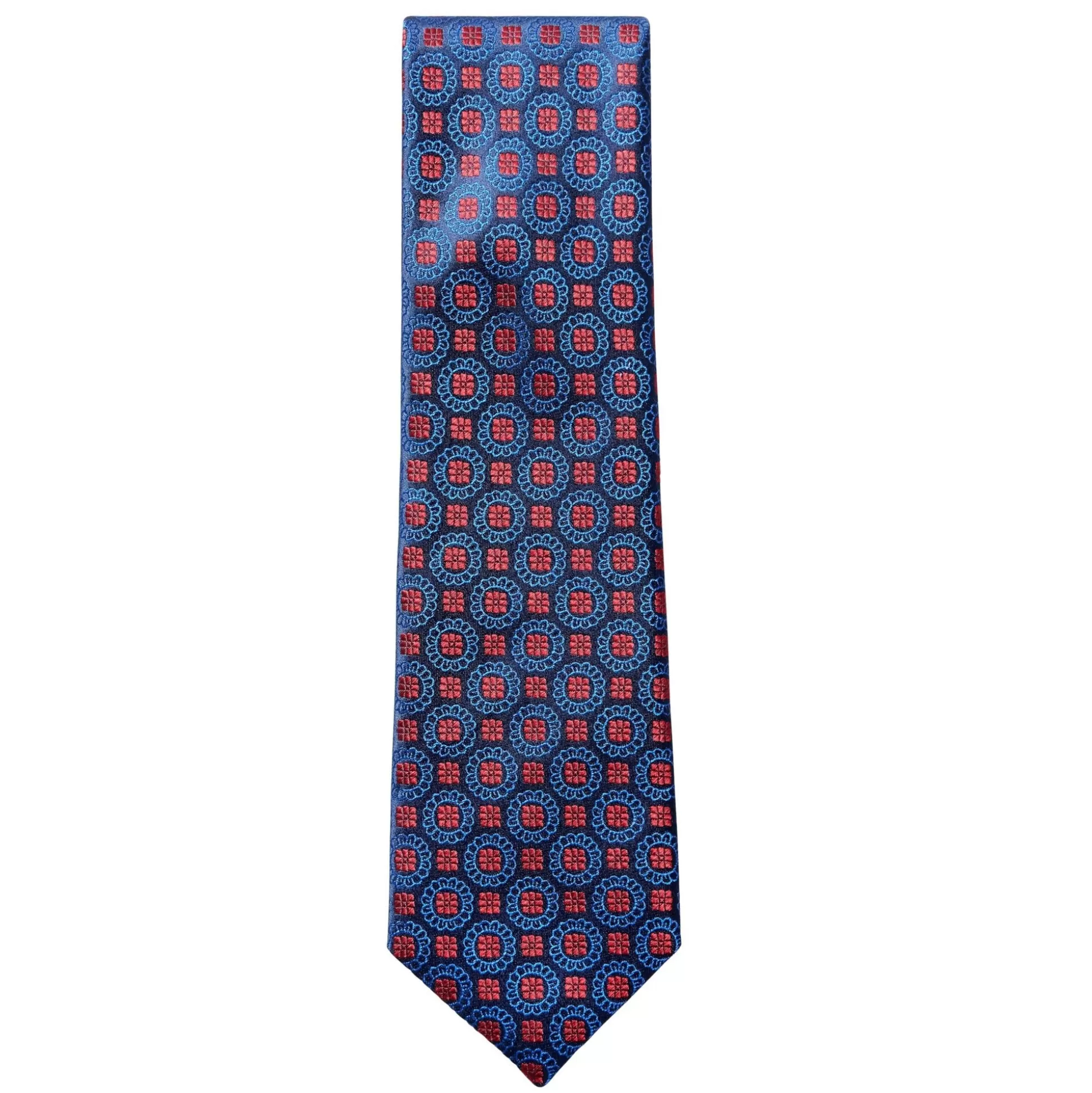 Best Sale Henry Bucks HENRY SARTORIAL X HEMLEY Flower Silk Tie RED/NAVY