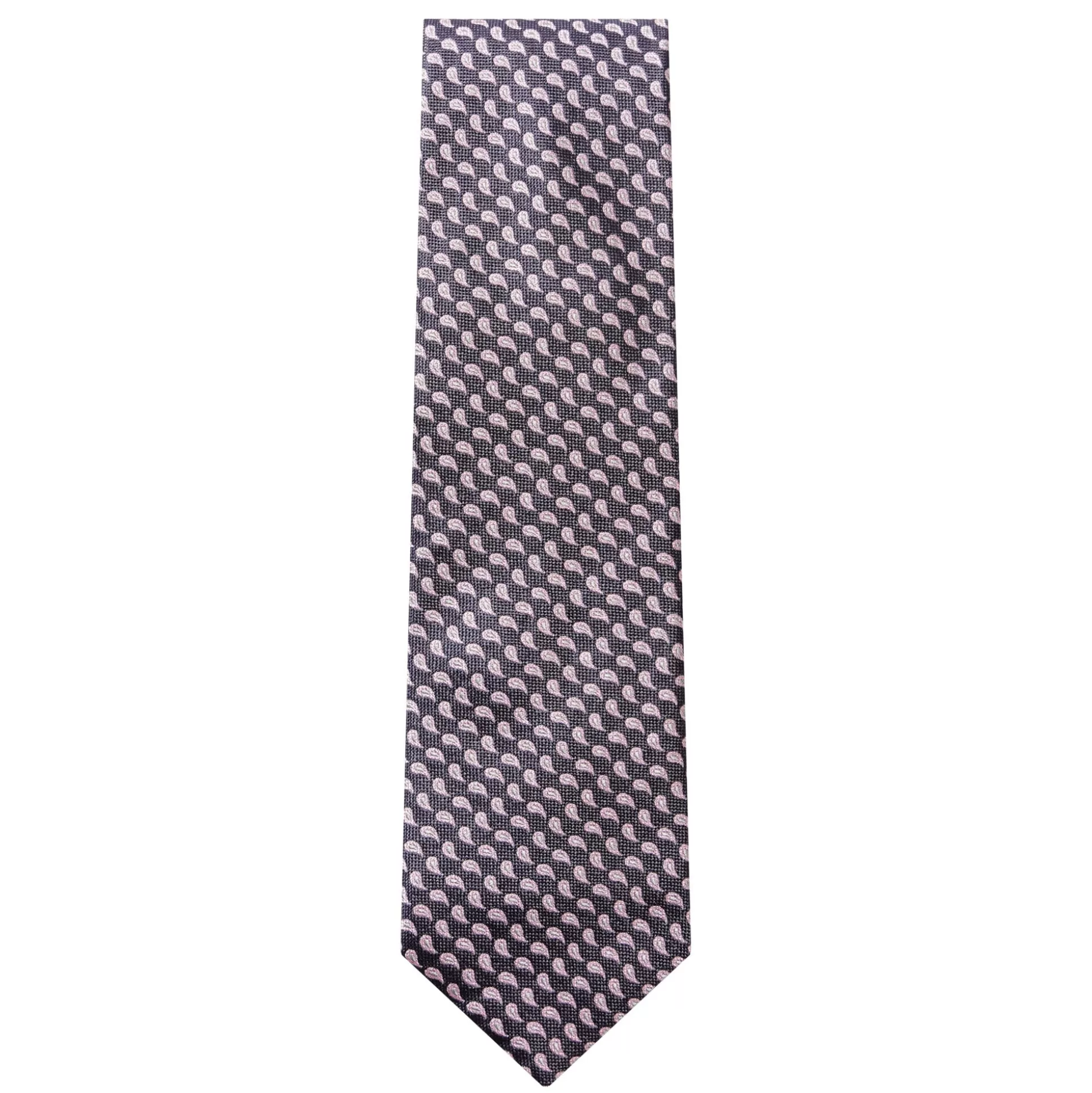 Store Henry Bucks HENRY SARTORIAL X HEMLEY Paisley Silk Tie BLACK/MAUVE