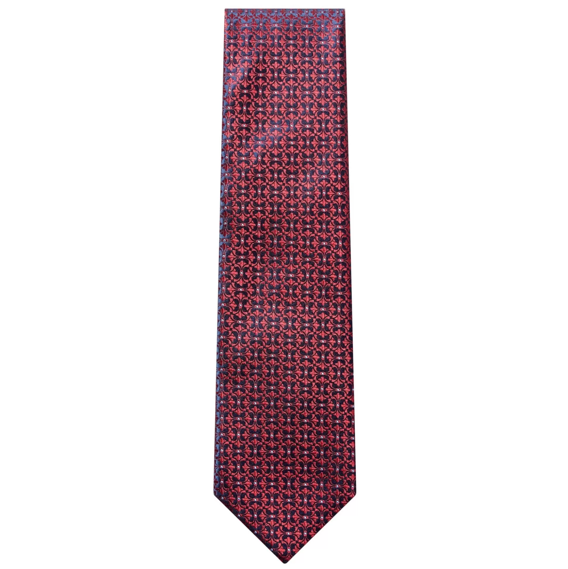 New Henry Bucks HENRY SARTORIAL X HEMLEY Printed Silk Tie NAVY/RED