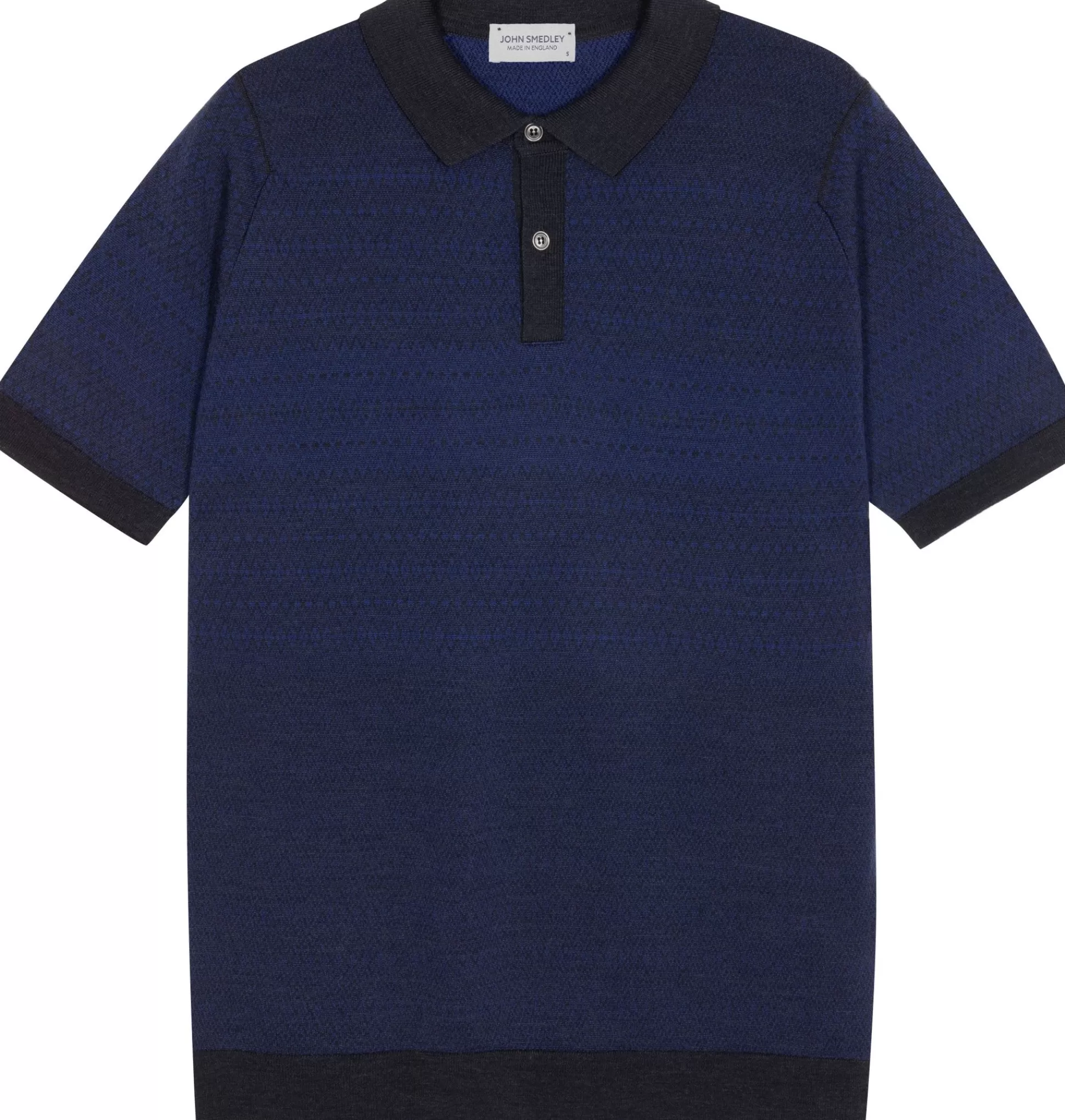 Online Henry Bucks HENRY SARTORIAL X JOHN SMEDLEY Lanton - Extra Fine Merino Wool Polo Shirt NAVY/LAPIS