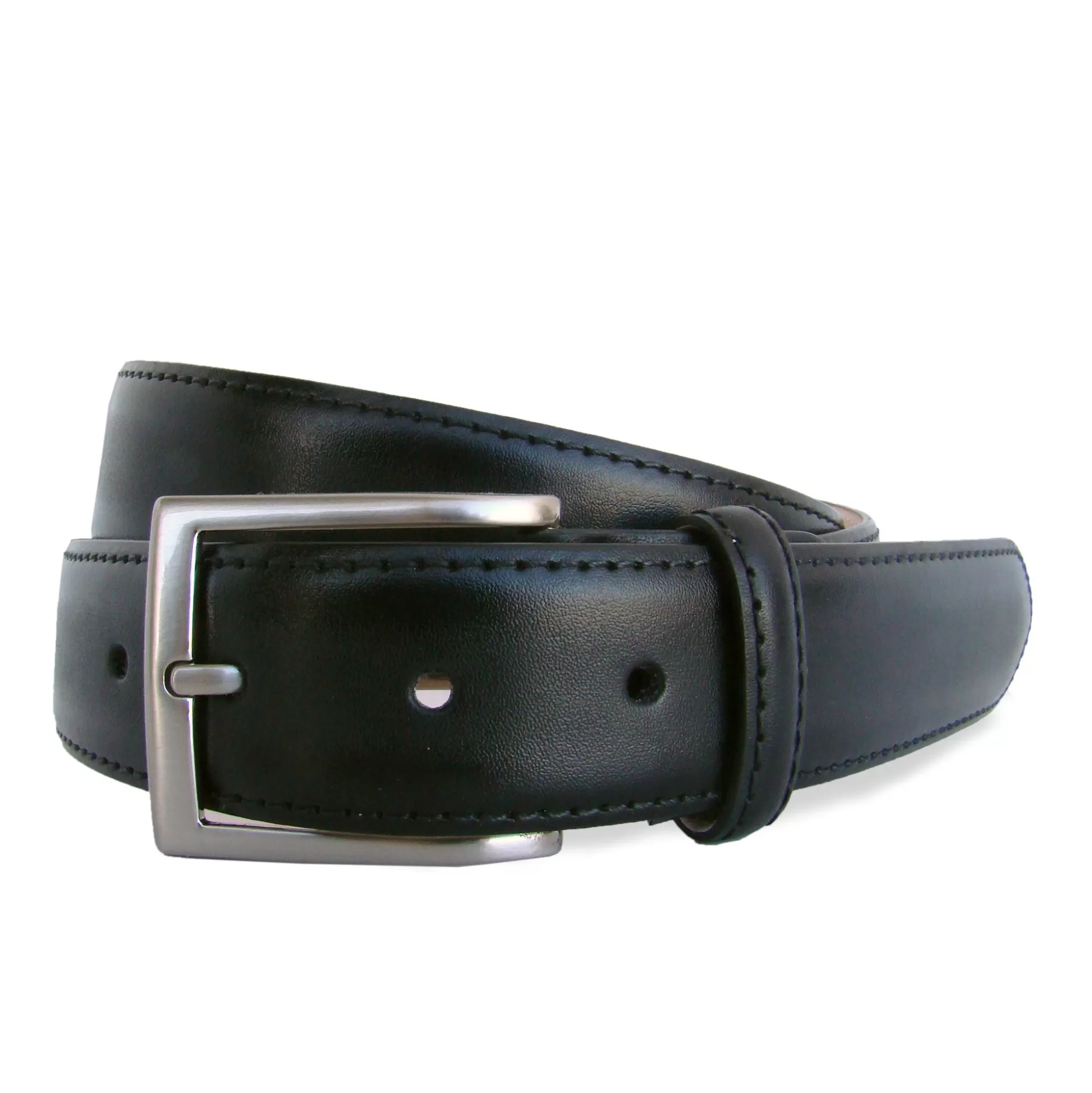 Flash Sale Henry Bucks HENRY SARTORIAL X LEYVA Calf Leather Belt BLACK