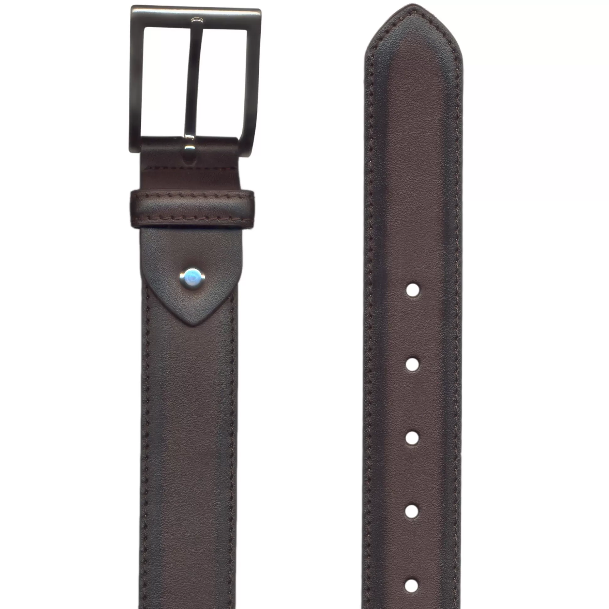 Cheap Henry Bucks HENRY SARTORIAL X LEYVA Calf Leather Belt BROWN