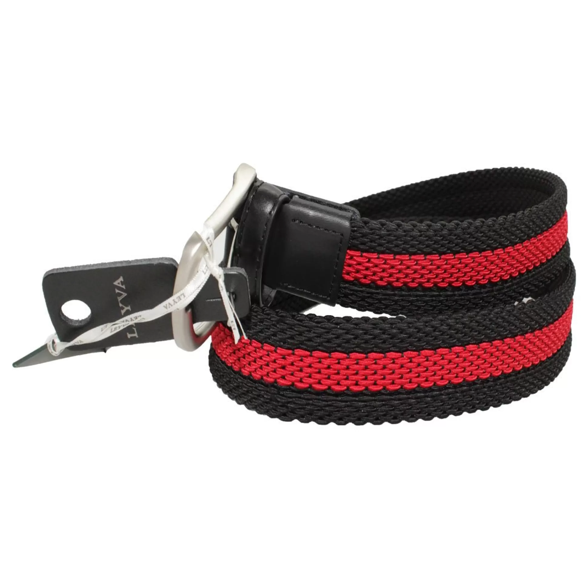 Discount Henry Bucks HENRY SARTORIAL X LEYVA Elastic Belt BLACK/RED