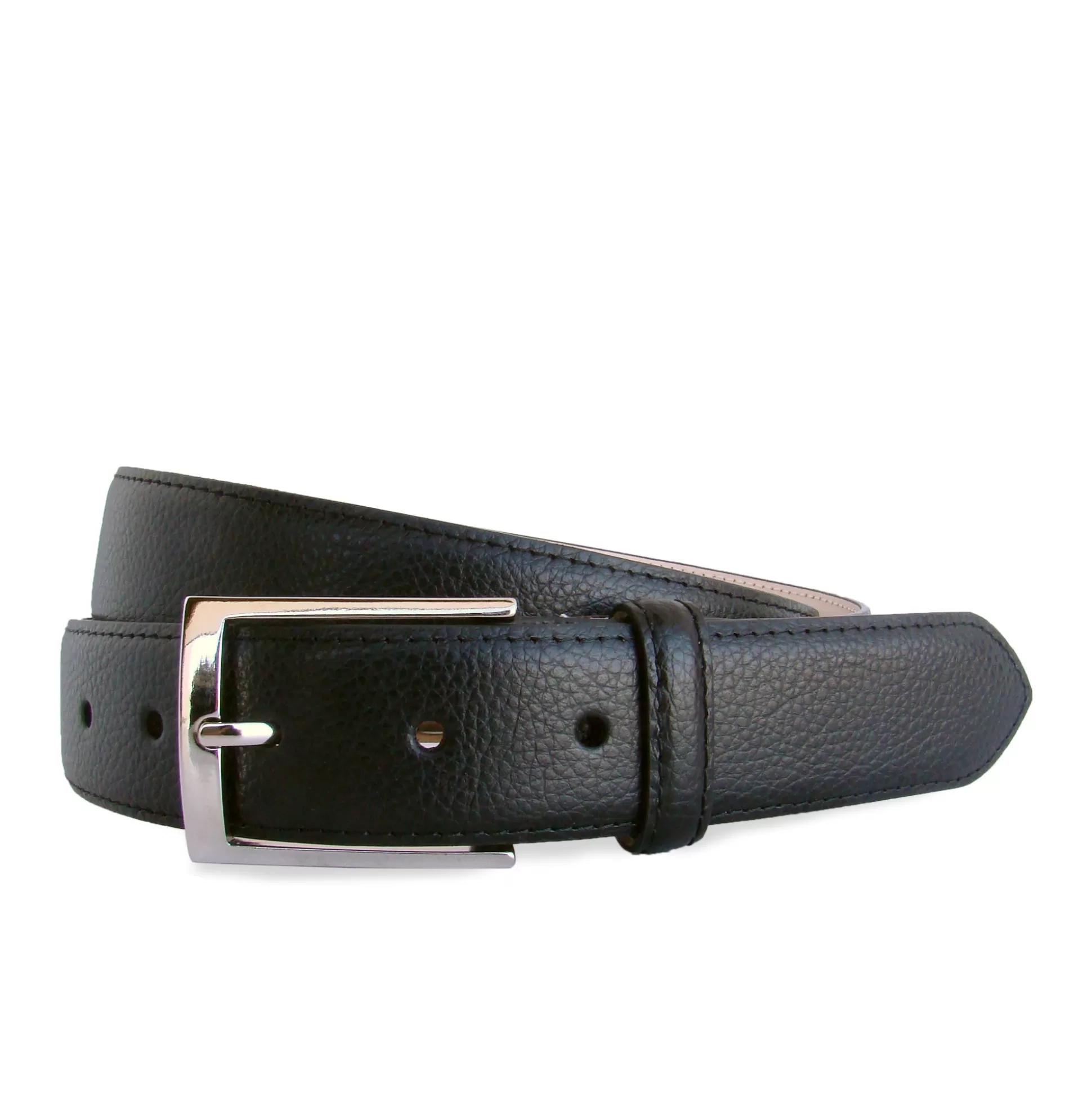 Best Henry Bucks HENRY SARTORIAL X LEYVA Pebble Leather Belt BLACK