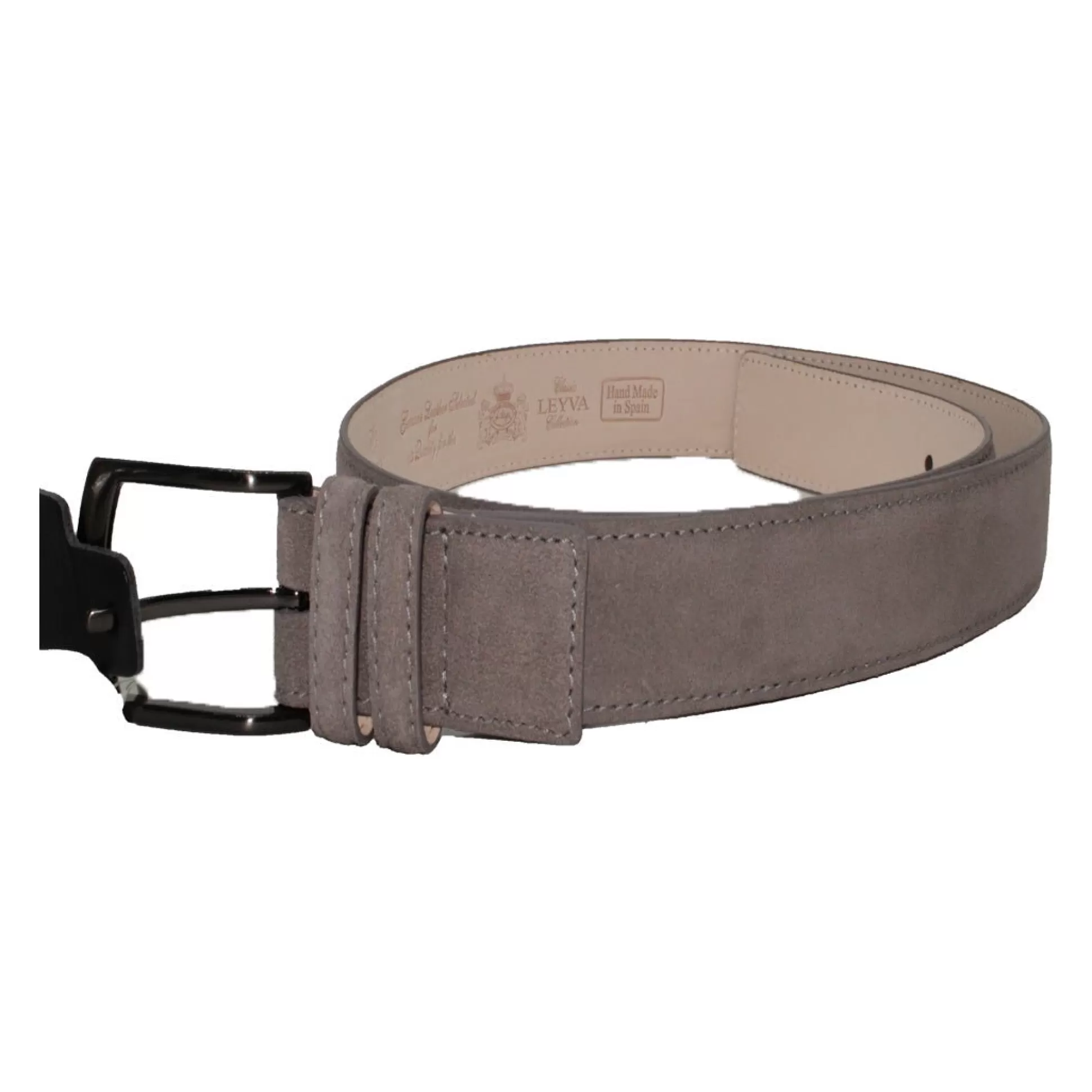 Online Henry Bucks HENRY SARTORIAL X LEYVA Suede Leather Belt GREY