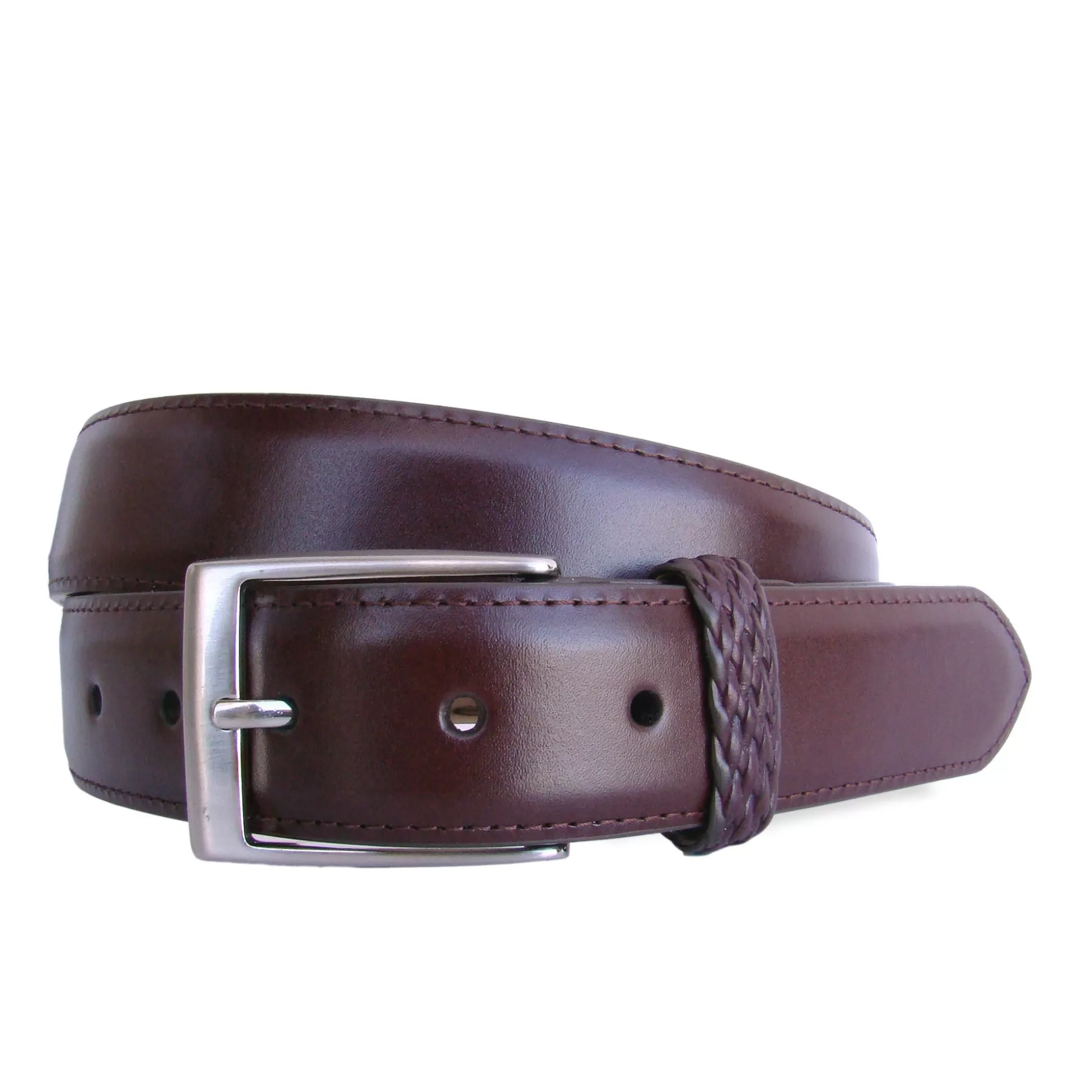 Discount Henry Bucks HENRY SARTORIAL X LEYVA Textured Edge Belt BURGUNDY