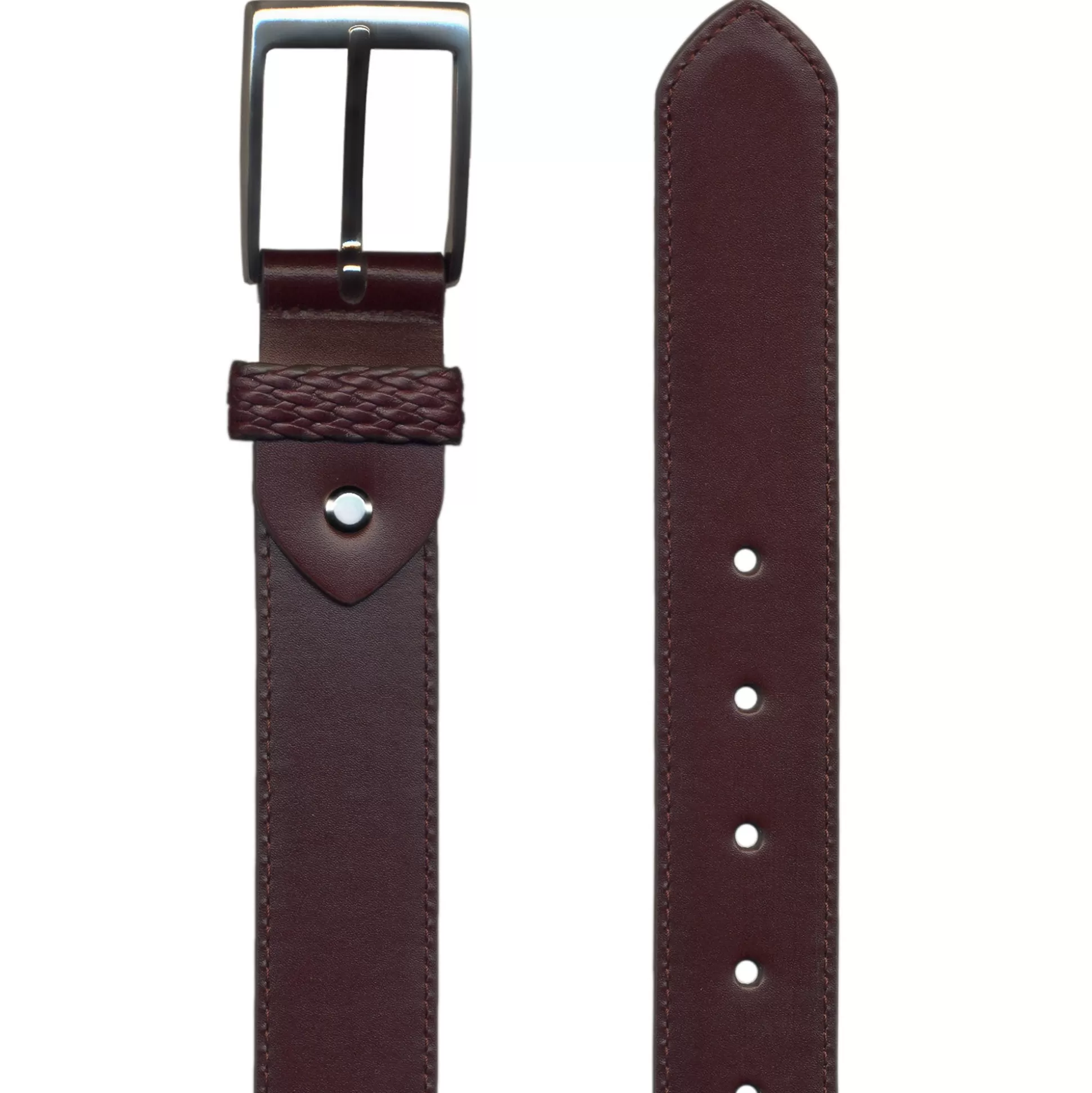 Discount Henry Bucks HENRY SARTORIAL X LEYVA Textured Edge Belt BURGUNDY