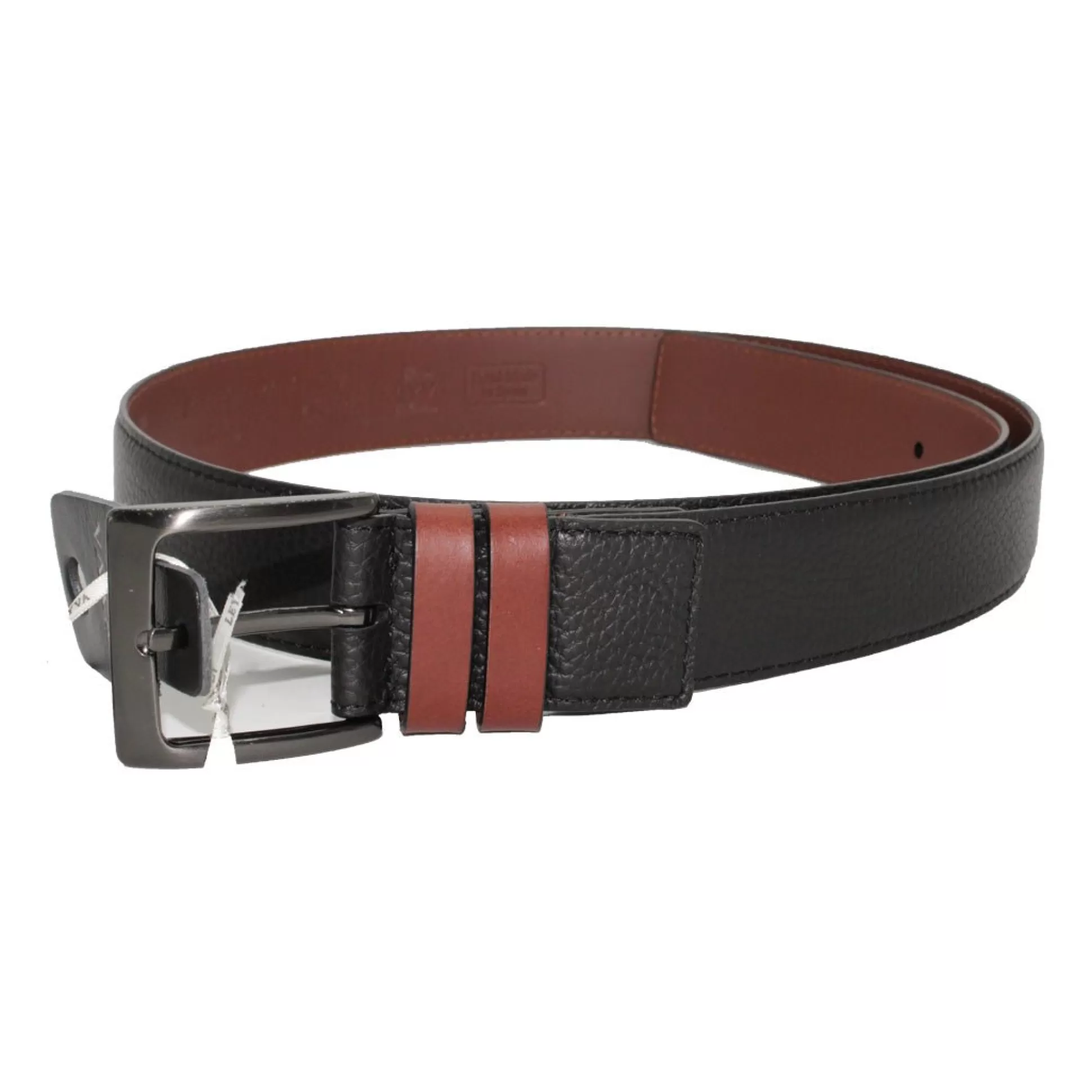 Hot Henry Bucks HENRY SARTORIAL X LEYVA Two-Tone Leather Belt BLACK/TAN