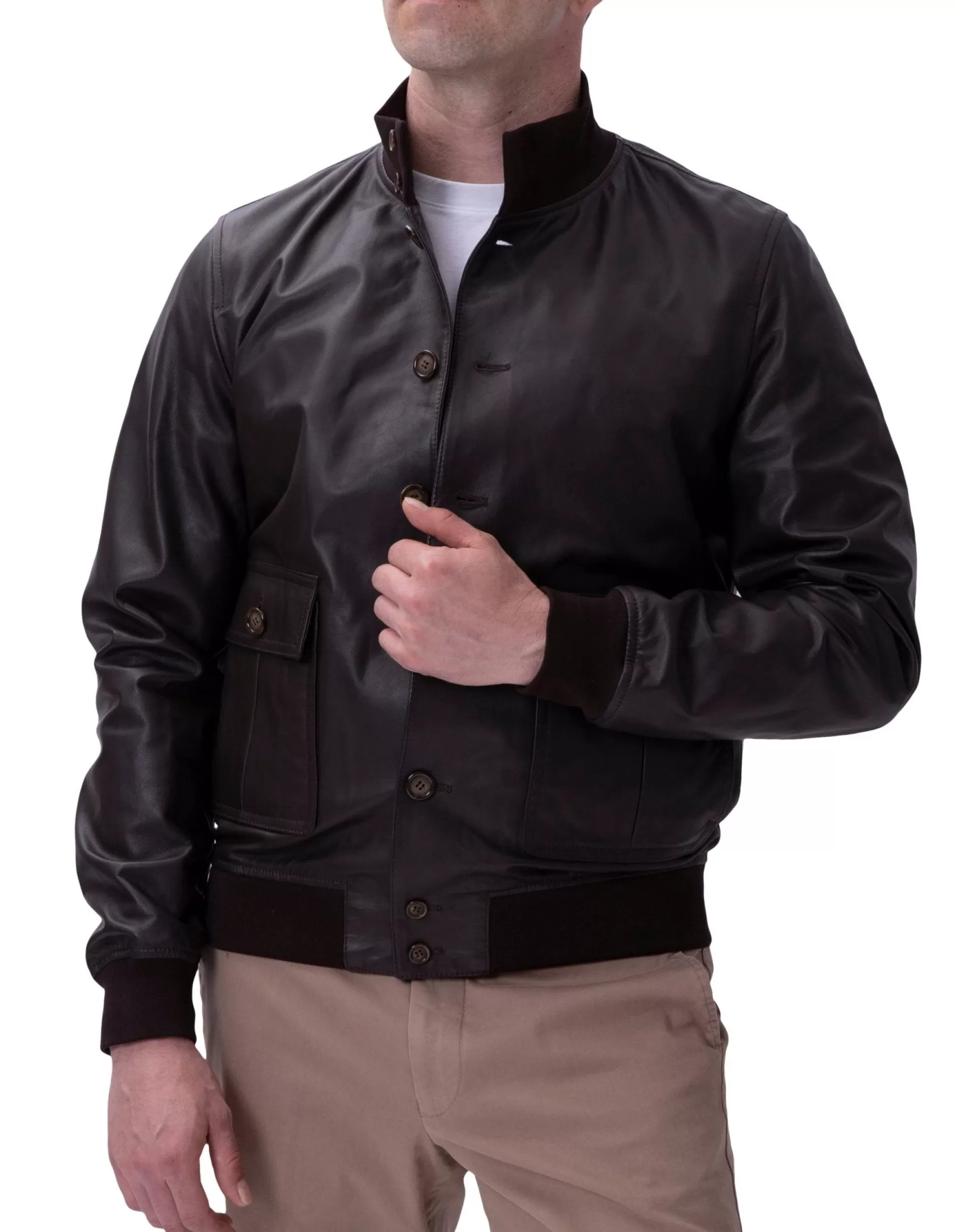 Discount Henry Bucks Henry Sartorial X Valstar Iconic Leather Jacket CAFFE