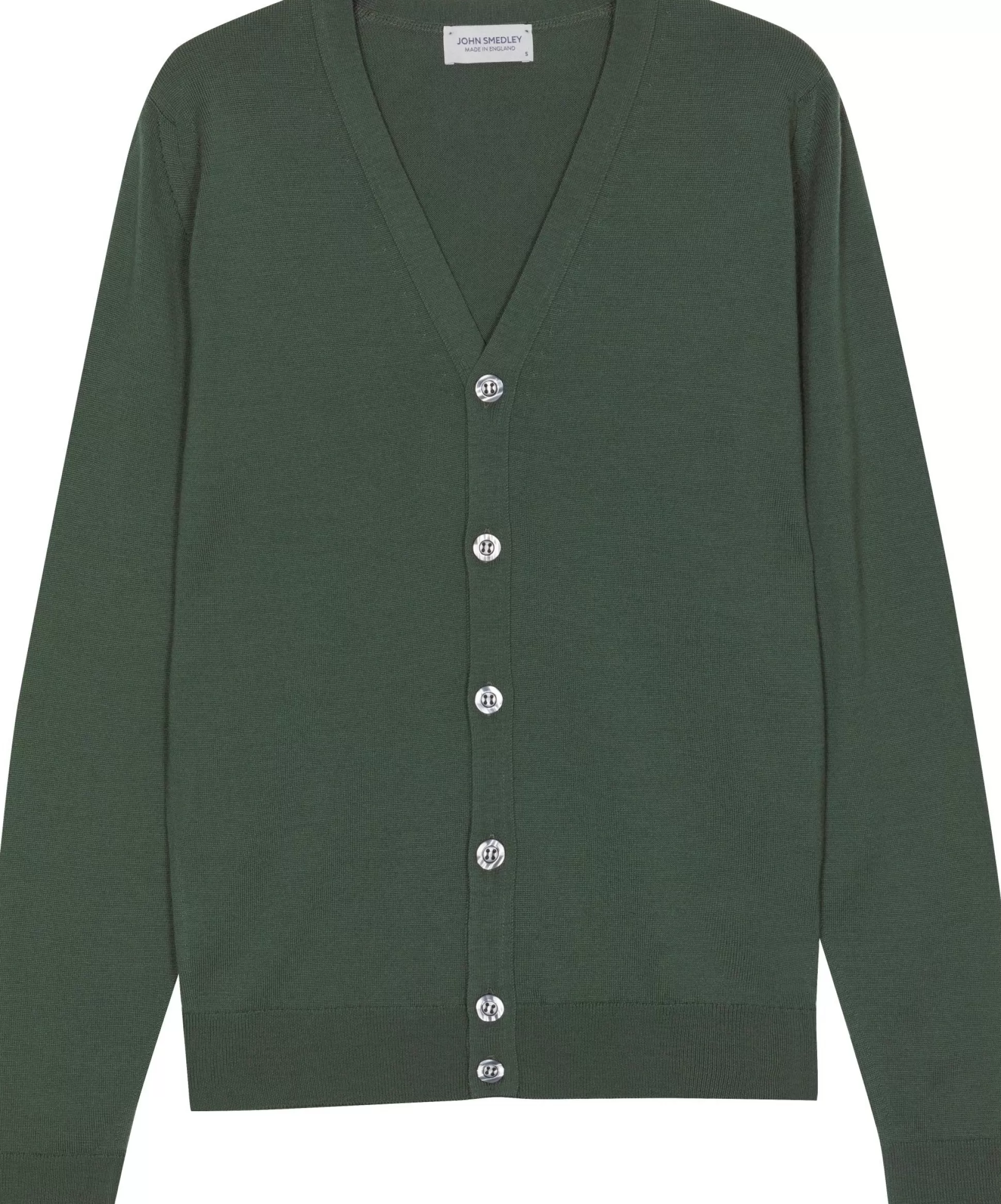 New Henry Bucks JOHN SMEDLEY 100% Merino Cardigan HIGHLAND GREEN