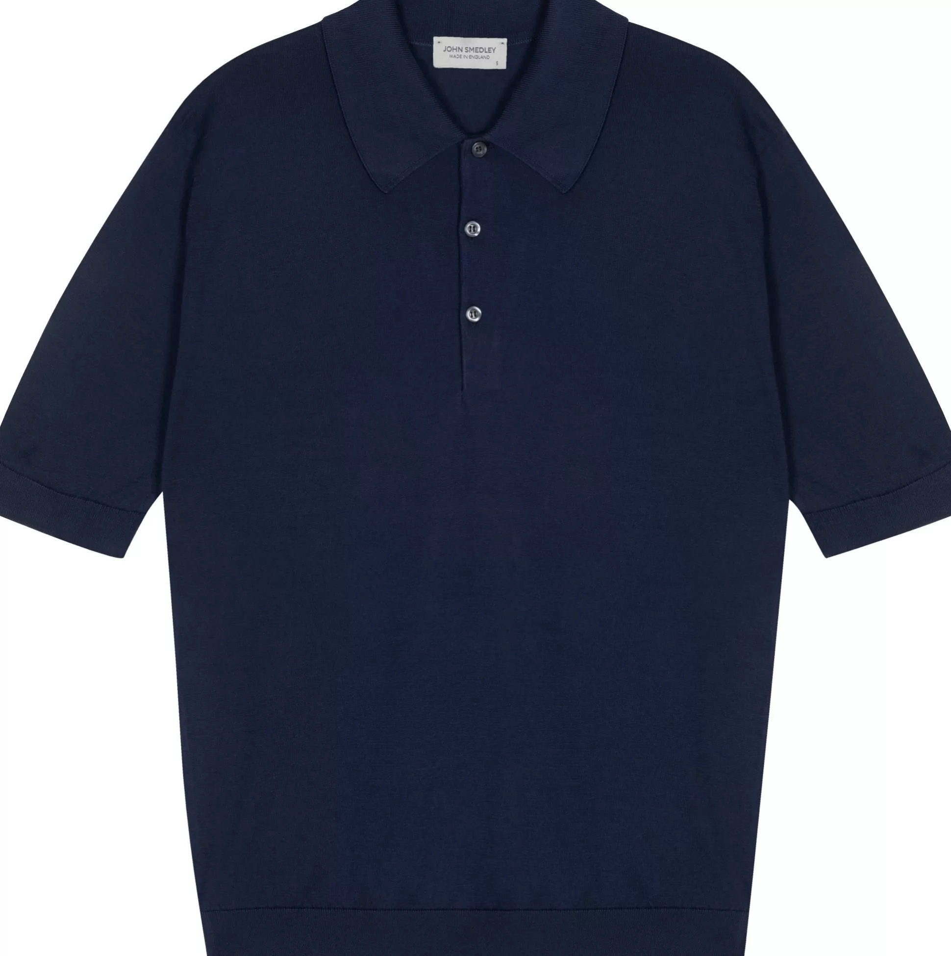 Cheap Henry Bucks JOHN SMEDLEY Skipper Long Sleeve Cotton Polo Shirt FRENCH NAVY