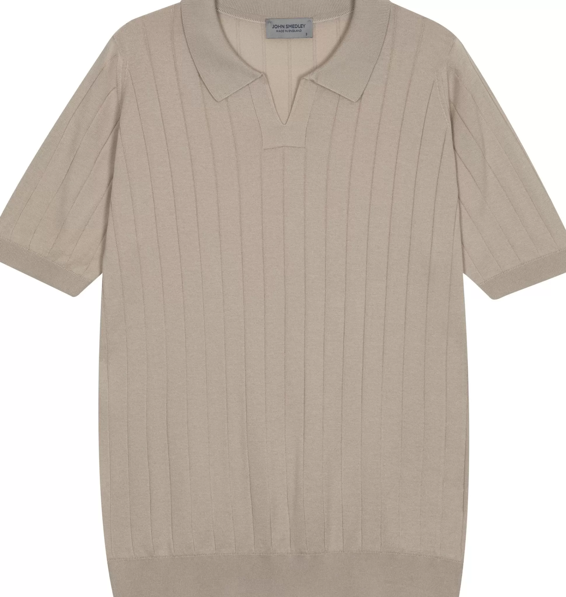 Discount Henry Bucks JOHN SMEDLEY Skipper Short Sleeve Cotton Polo Shirt ALMOND