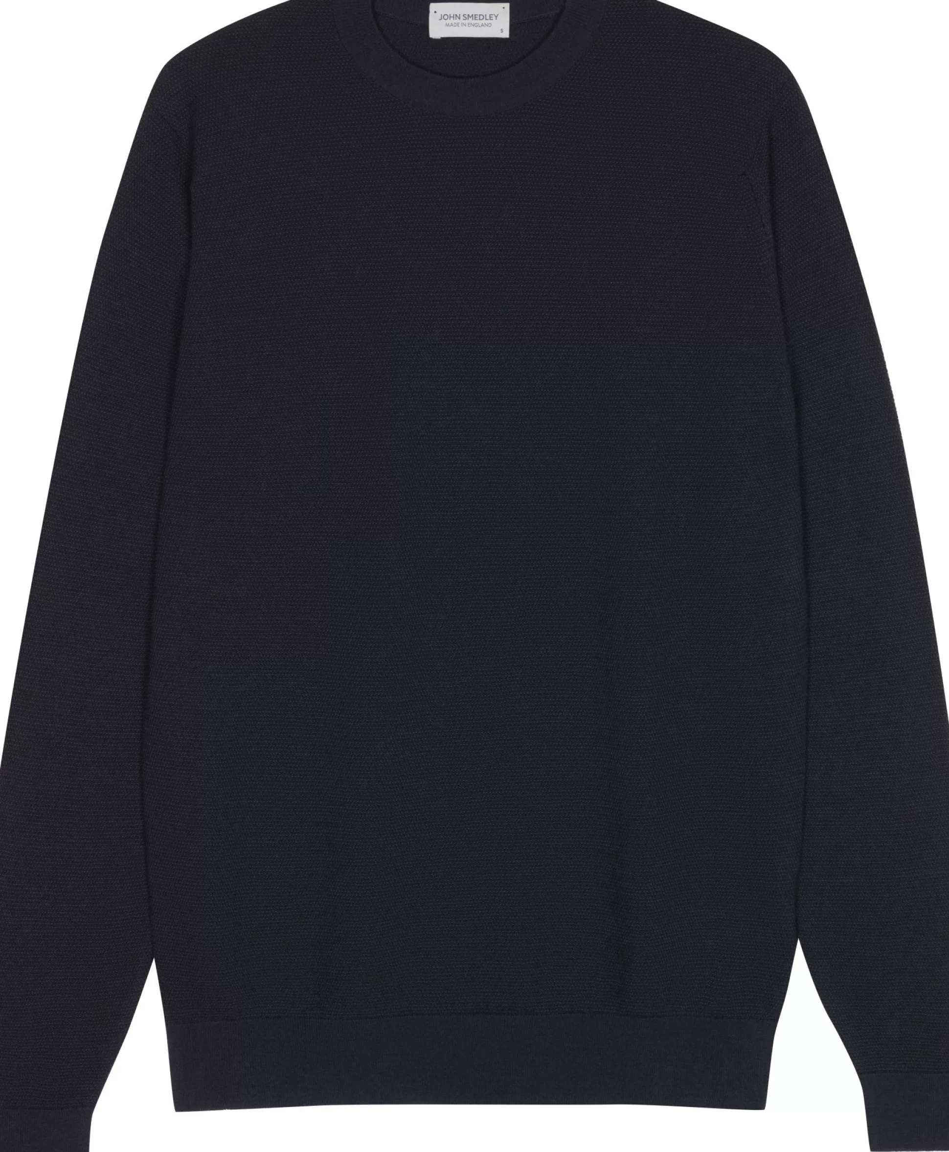 Cheap Henry Bucks JOHN SMEDLEY Textured Wool Crewneck Jersey MIDNIGHT