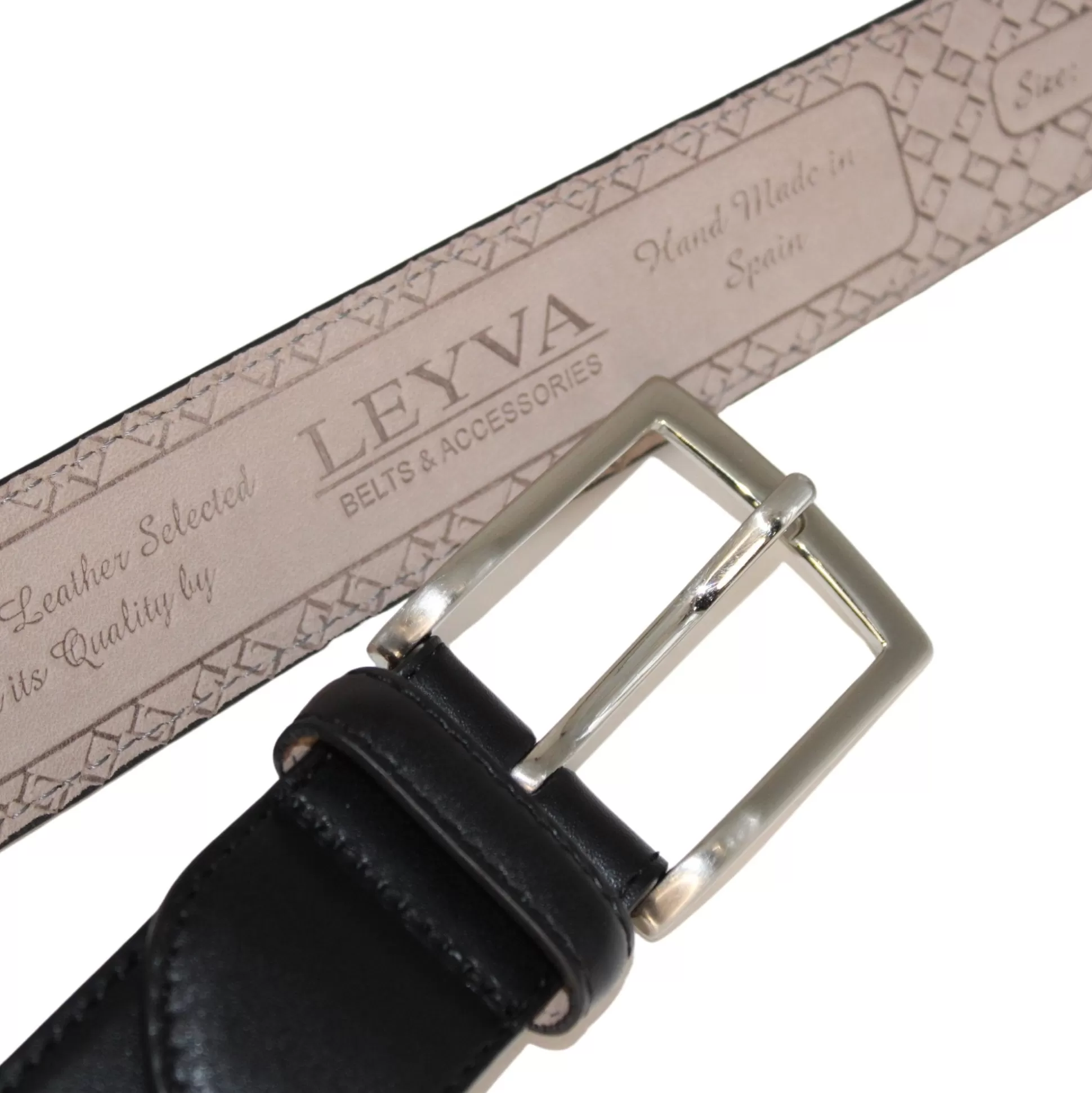 Fashion Henry Bucks LEYVA 207 Sadle Leather Belt BLACK