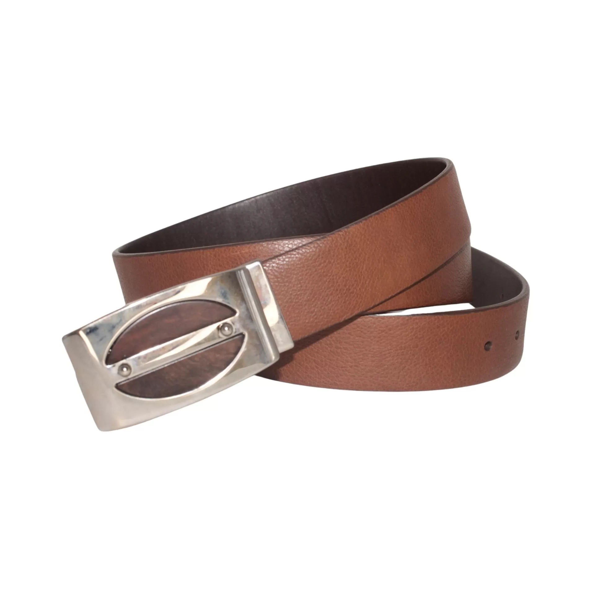 Fashion Henry Bucks LEYVA Cow Leather Belt BROWN