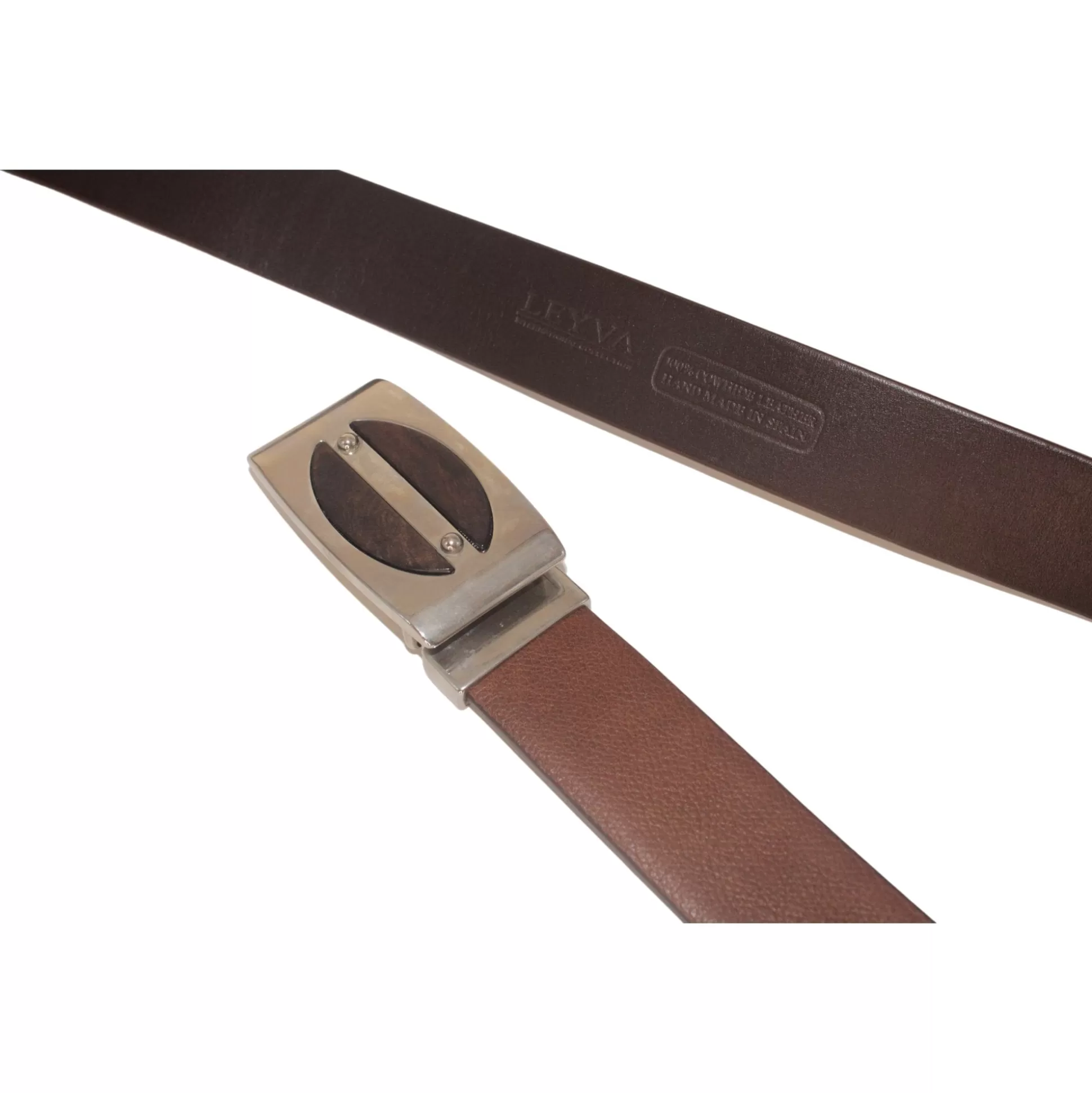 Fashion Henry Bucks LEYVA Cow Leather Belt BROWN