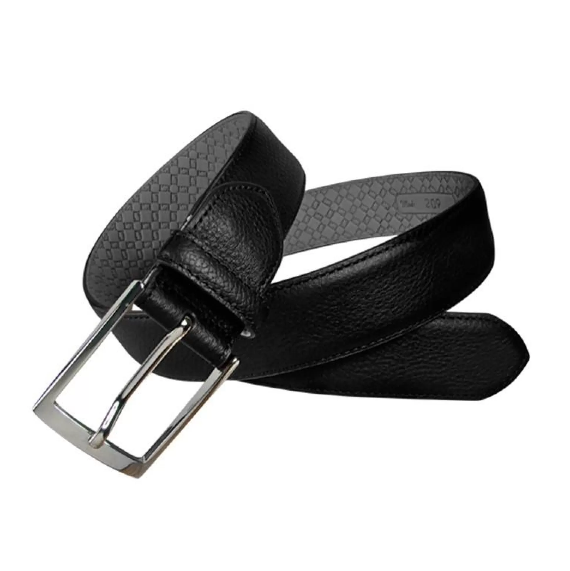 Best Henry Bucks LEYVA Grained Calf Leather Men's Belt 209 BLACK