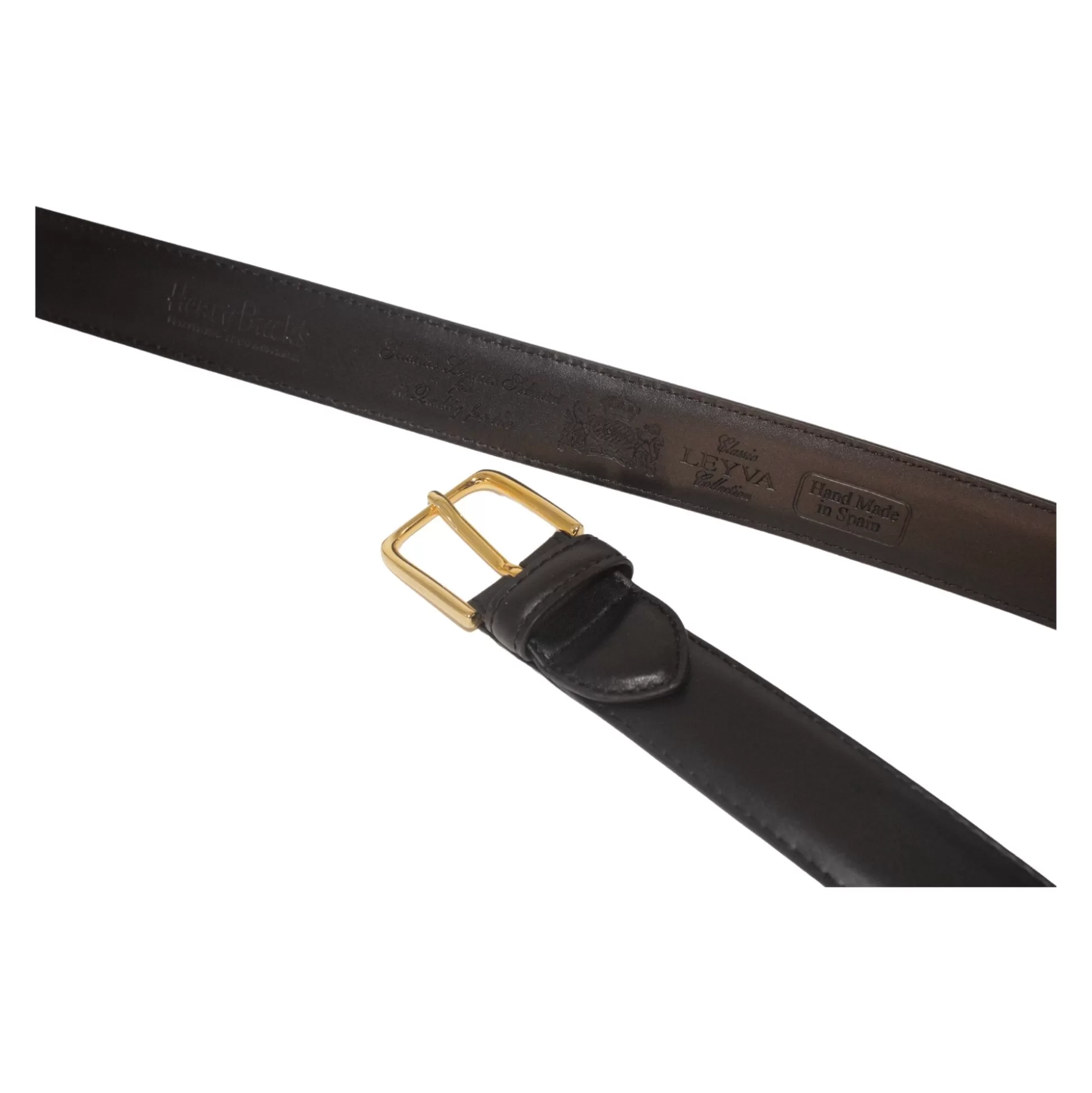 Outlet Henry Bucks LEYVA Plain Leather Belt BLACK