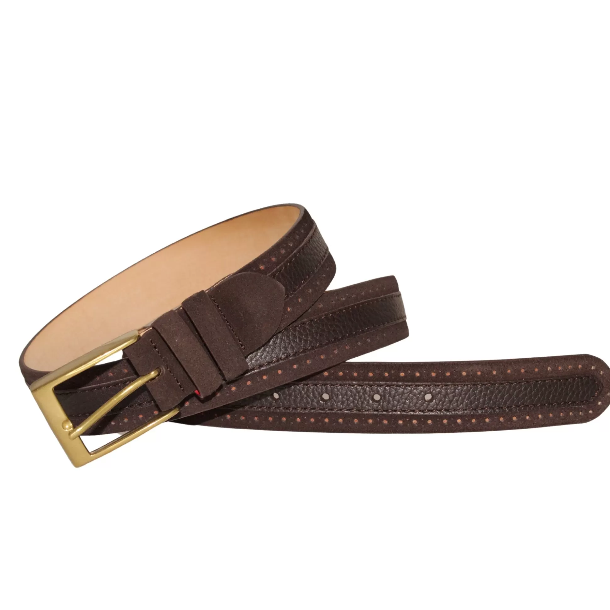 Sale Henry Bucks LEYVA Two-Tone Leather Belt BROWN/CHOCOLATE