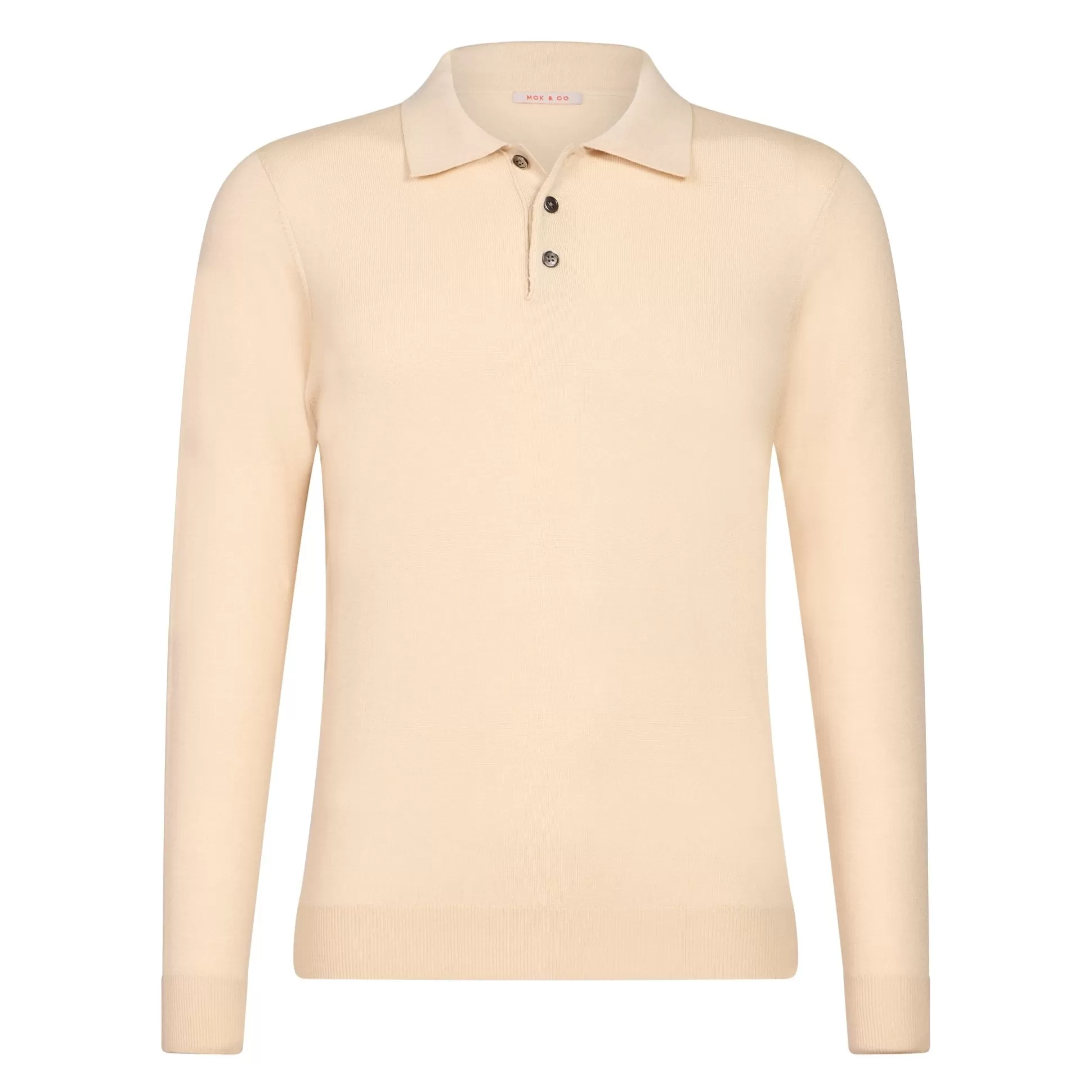 Best Sale Henry Bucks McKINNON & CO 3 Button Merino Polo BEIGE