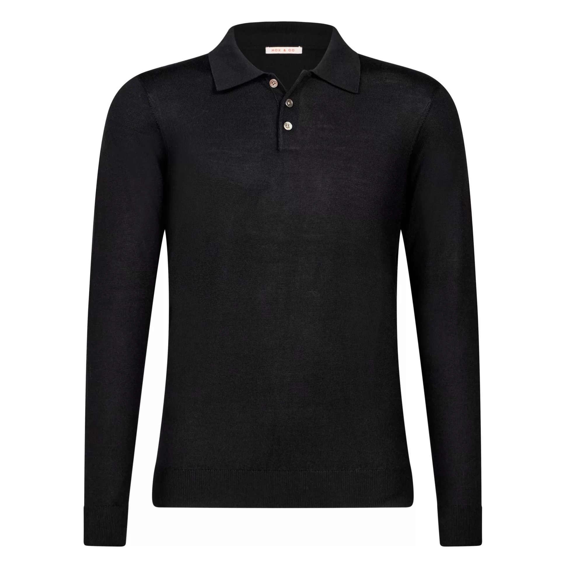 Cheap Henry Bucks McKINNON & CO 3 Button Merino Polo BLACK