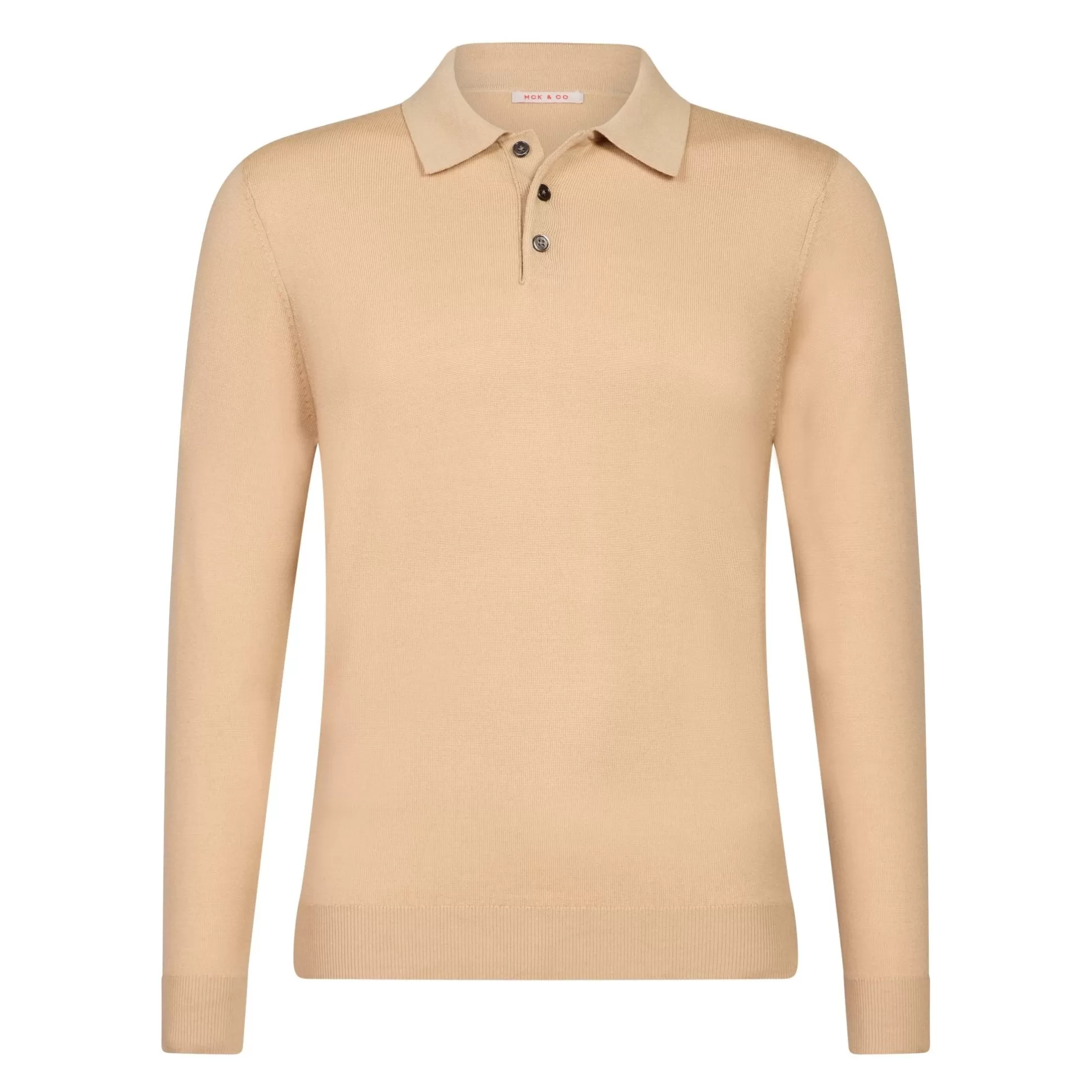 Online Henry Bucks McKINNON & CO 3 Button Merino Polo LIGHT BROWN