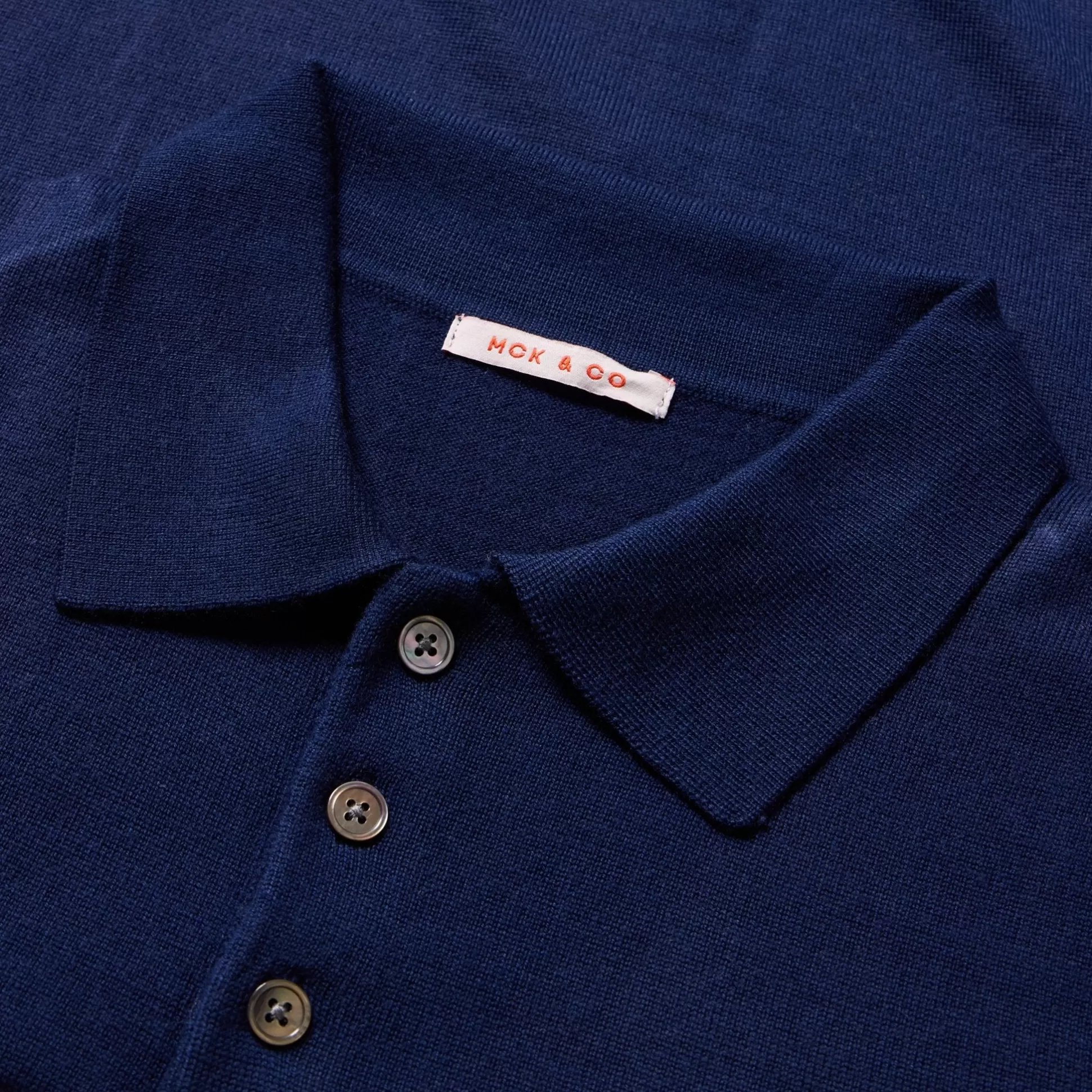 Flash Sale Henry Bucks McKINNON & CO 3 Button Merino Polo NAVY