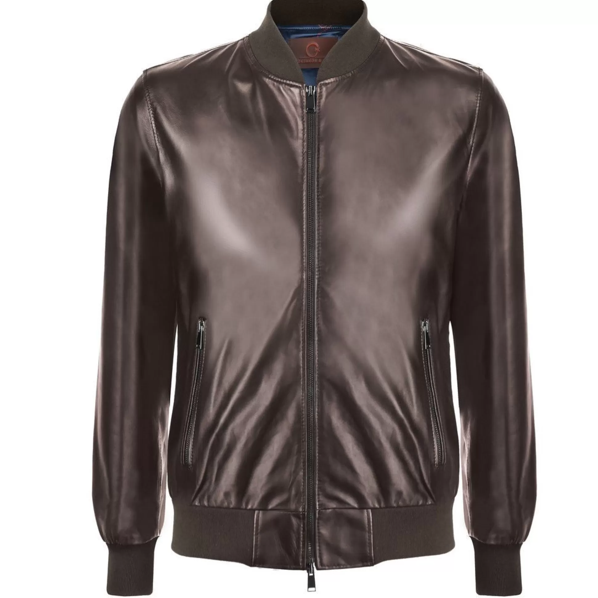 Clearance Henry Bucks MCKINNON & CO Nappa Leather Bomber Jacket DARK BROWN REG