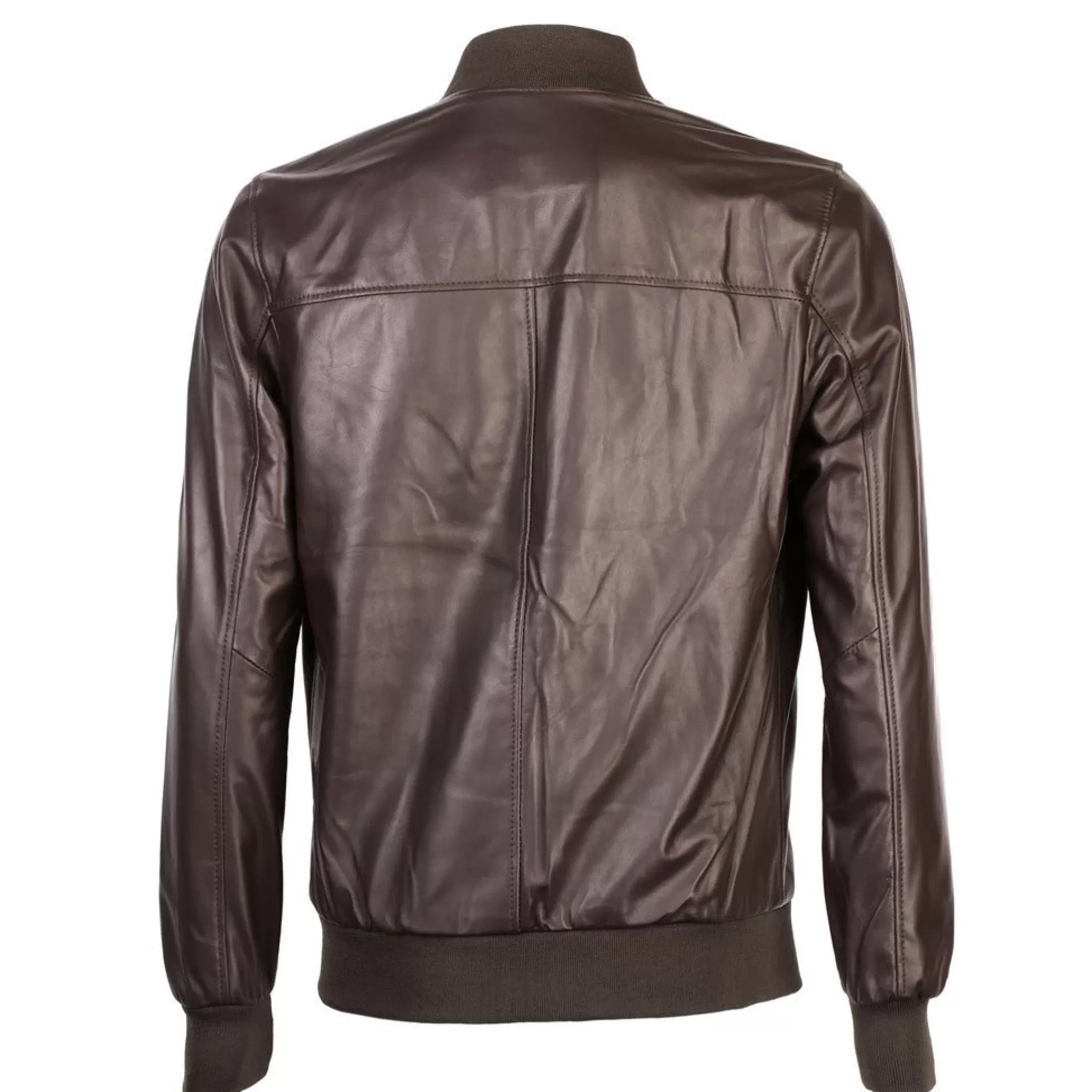 Clearance Henry Bucks MCKINNON & CO Nappa Leather Bomber Jacket DARK BROWN REG