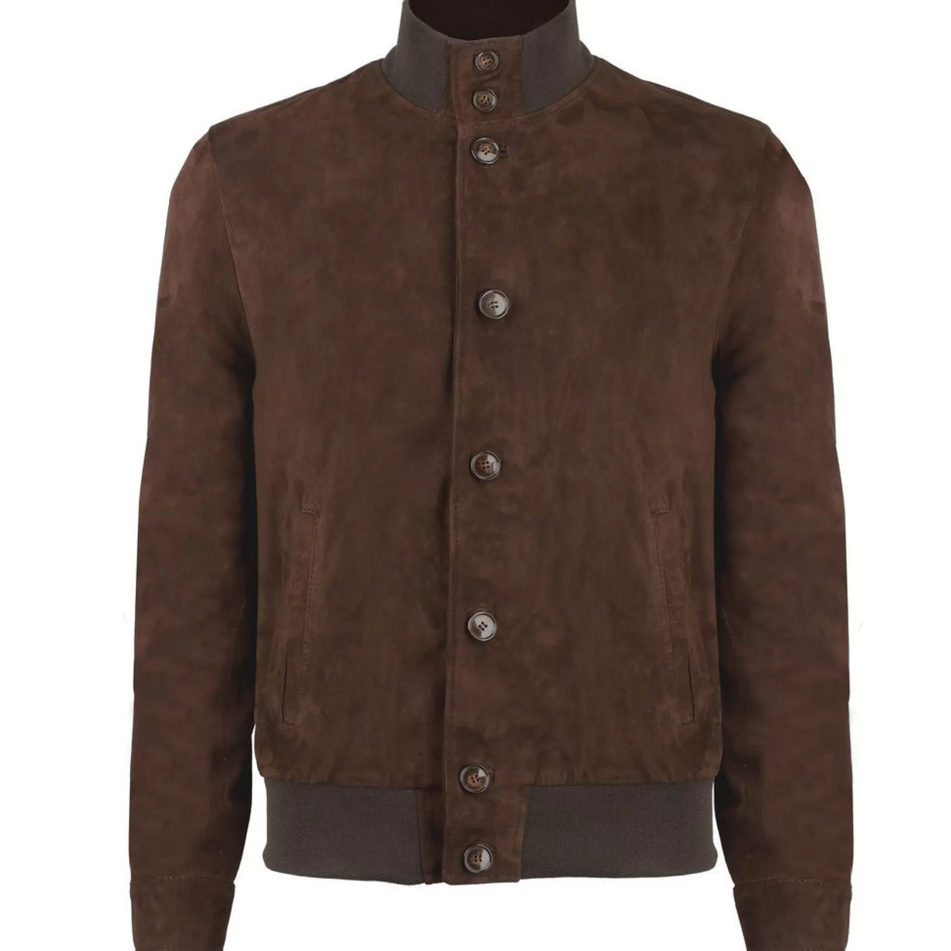 Cheap Henry Bucks MCKINNON & CO Suede Leather Bomber Jacket DARK BROWN REG