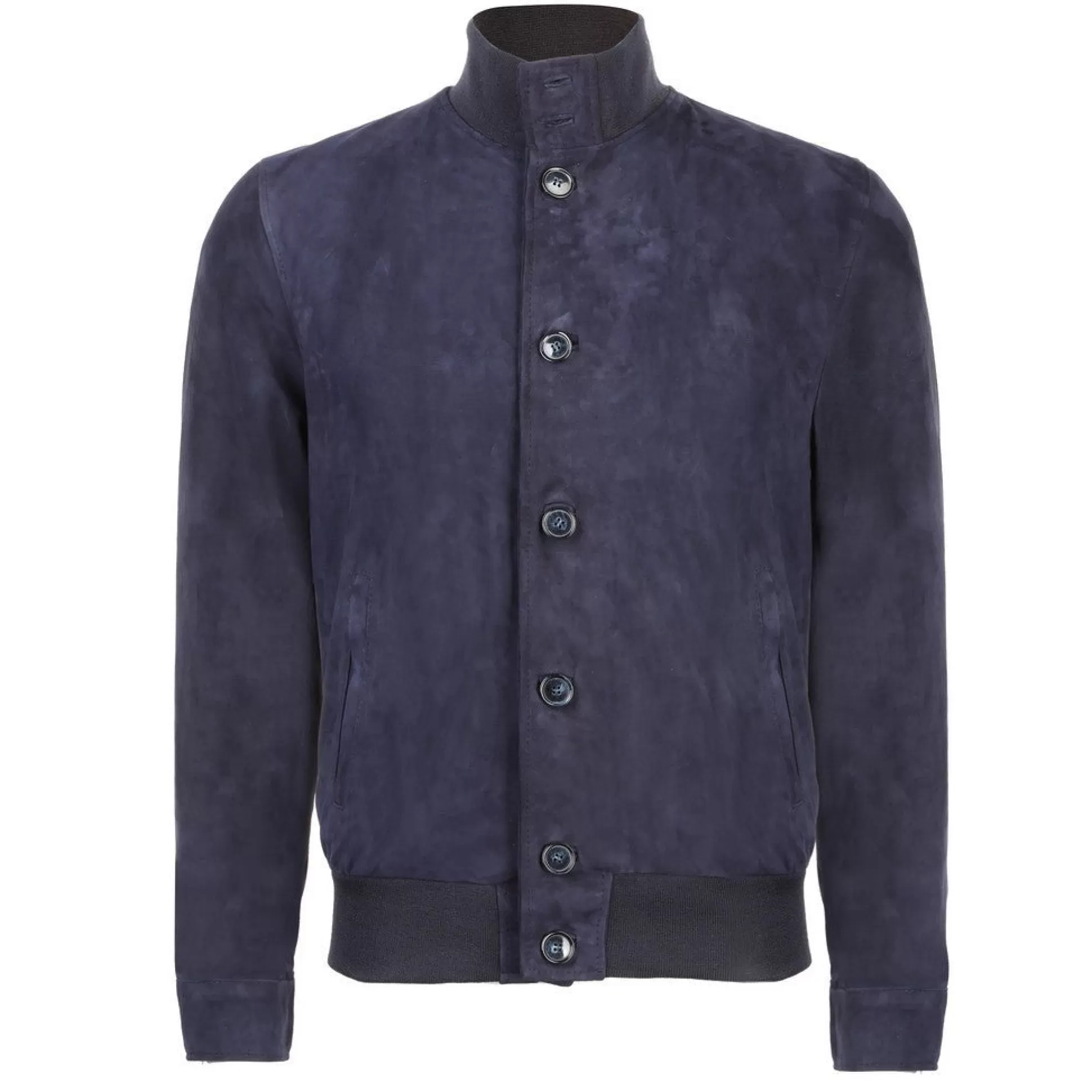 Best Henry Bucks MCKINNON & CO Suede Leather Bomber Jacket NAVY REG