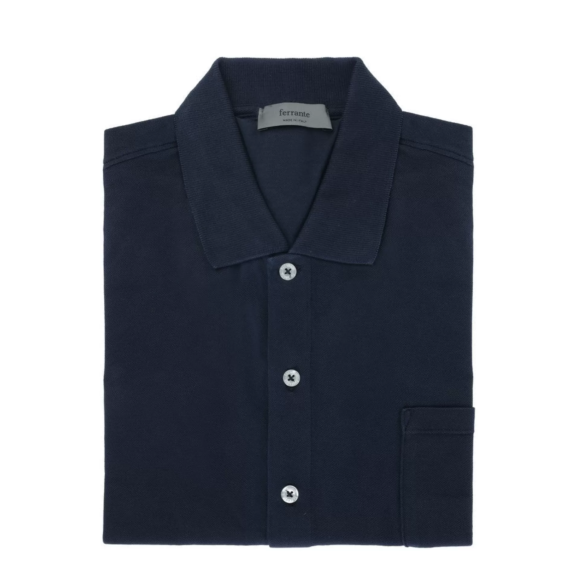 Fashion Henry Bucks McKINNON & CO X FERRANTE Button Down Short Sleeve Shirt NAVY