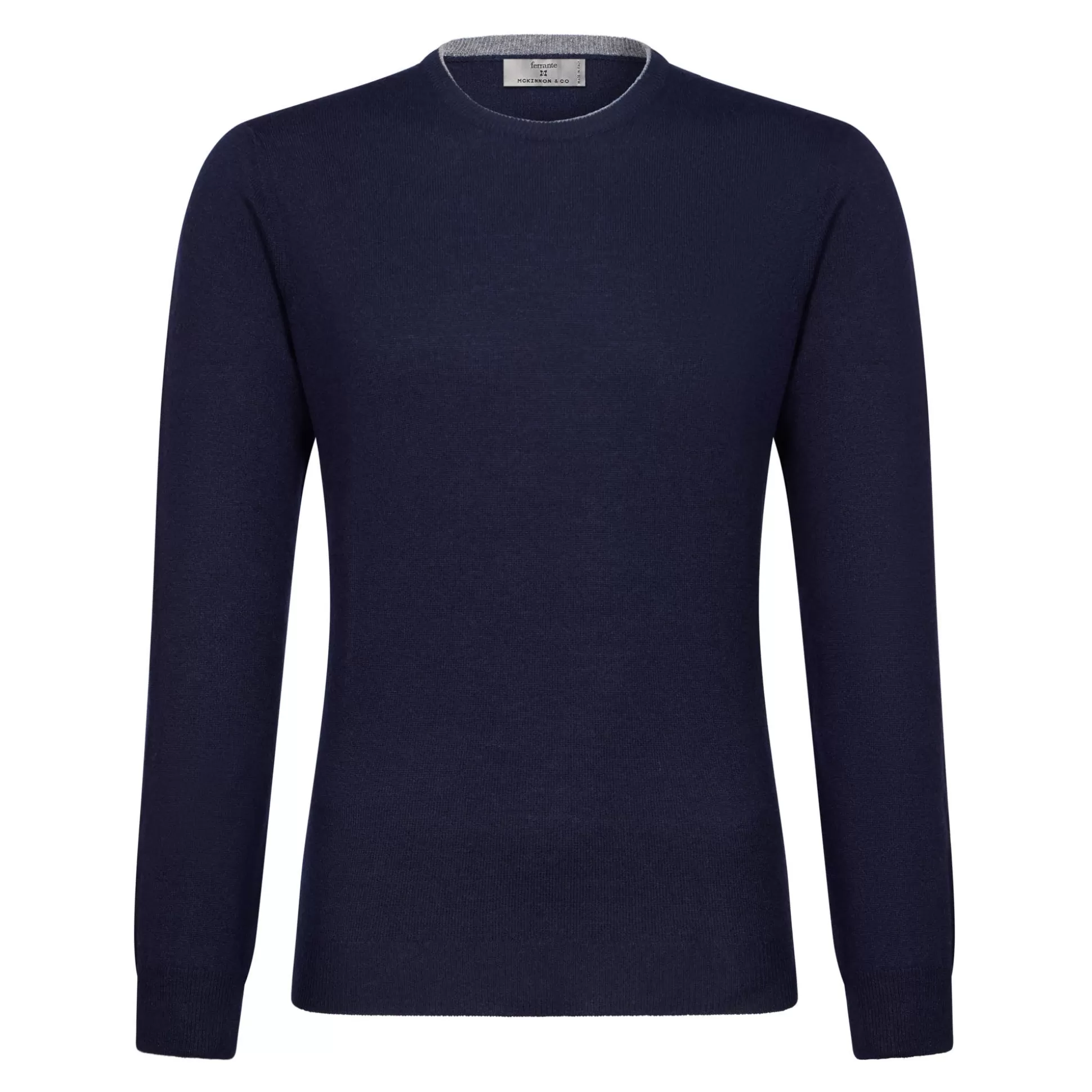 Shop Henry Bucks MCKINNON & CO X FERRANTE Contrast Patch Crewneck BLUE/NAVY