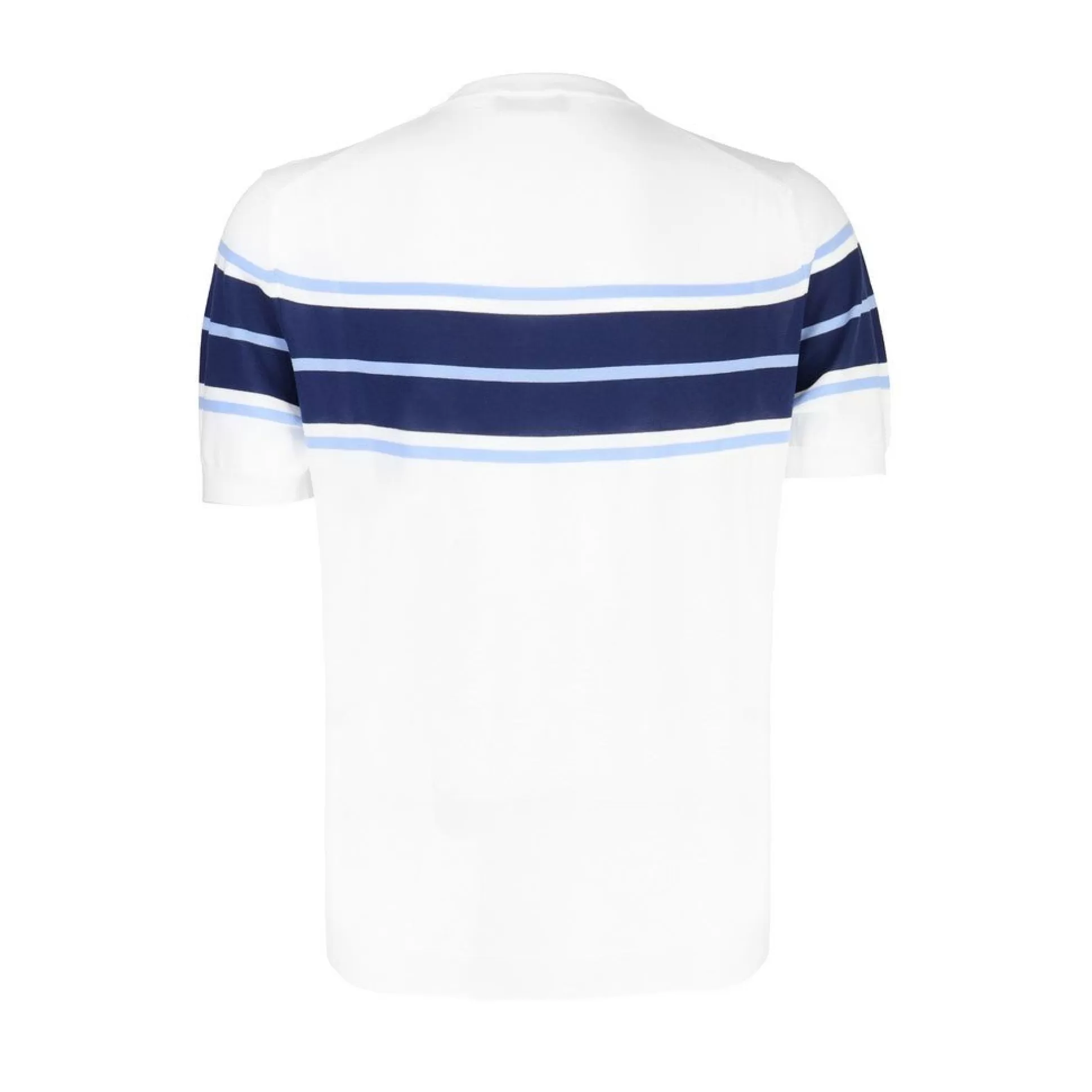 Best Henry Bucks McKINNON & CO X FERRANTE Cotton Crew Neck T-Shirt WHITE/NAVY WHITE/NAVY CNECK