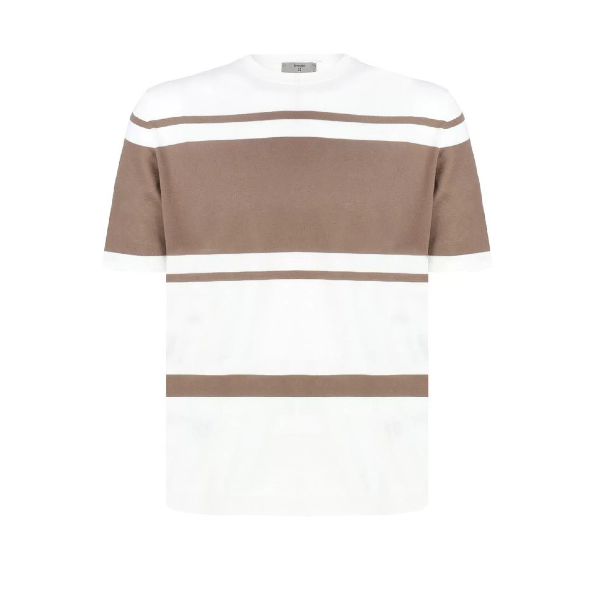 Store Henry Bucks McKINNON & CO X FERRANTE Crew Neck Stripe T-Shirt BROWN/WHITE BROWN/WHITE CNECK