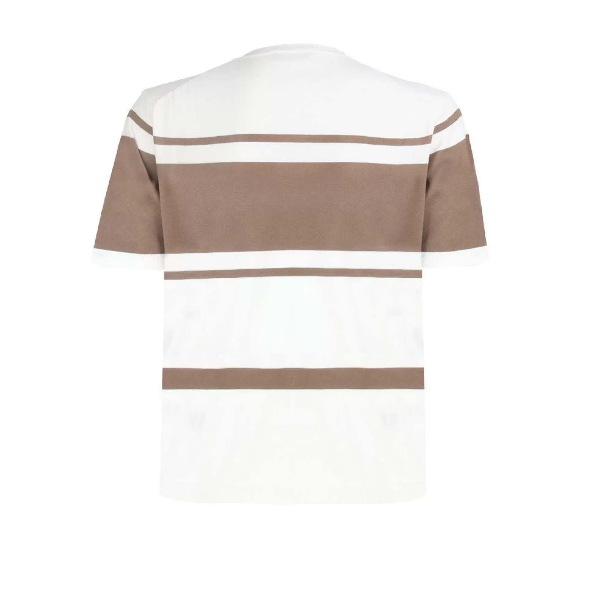 Store Henry Bucks McKINNON & CO X FERRANTE Crew Neck Stripe T-Shirt BROWN/WHITE BROWN/WHITE CNECK