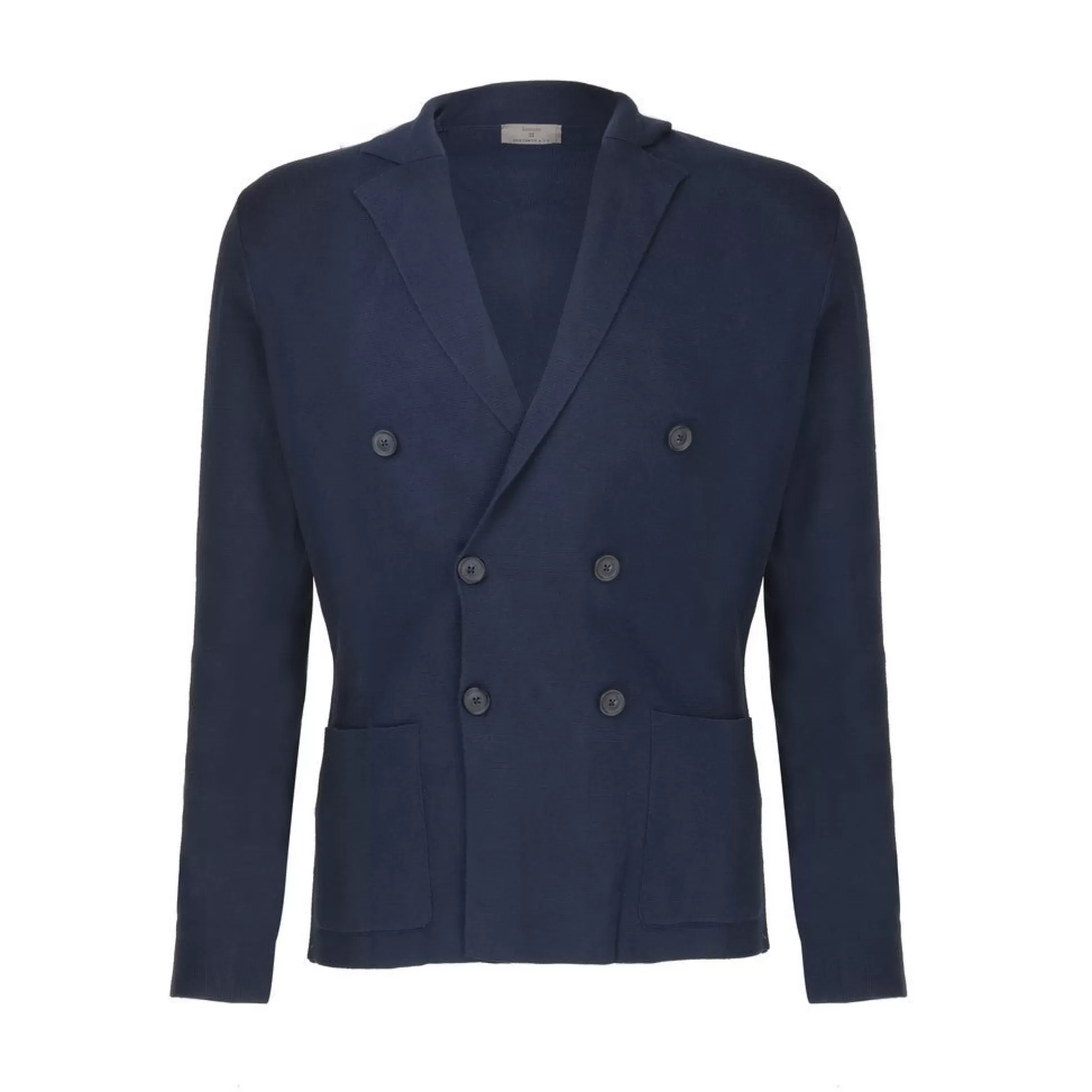 Clearance Henry Bucks McKINNON & CO X FERRANTE Double Breasted Cotton Knit Jacket NAVY REG