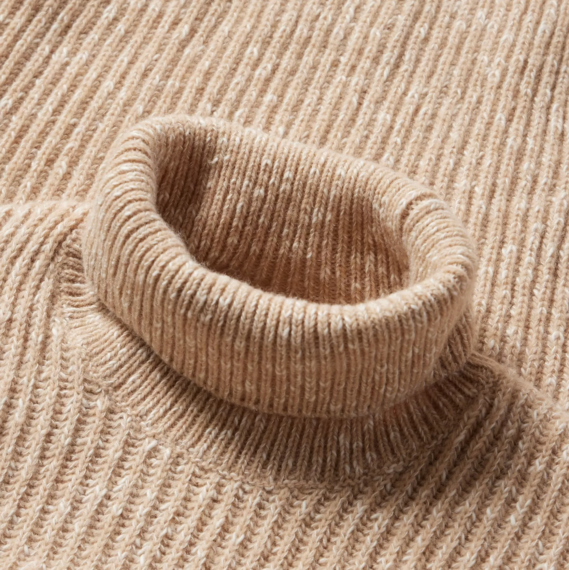 Best Sale Henry Bucks MCKINNON & CO X FERRANTE English Ribbed Turtleneck BEIGE