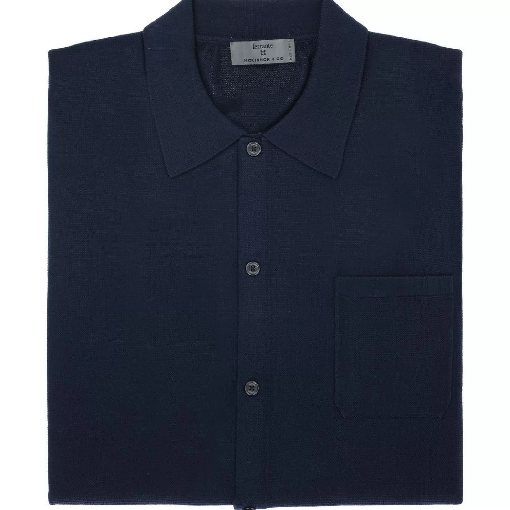 New Henry Bucks McKINNON & CO X FERRANTE Garment Dyed Shirt NAVY